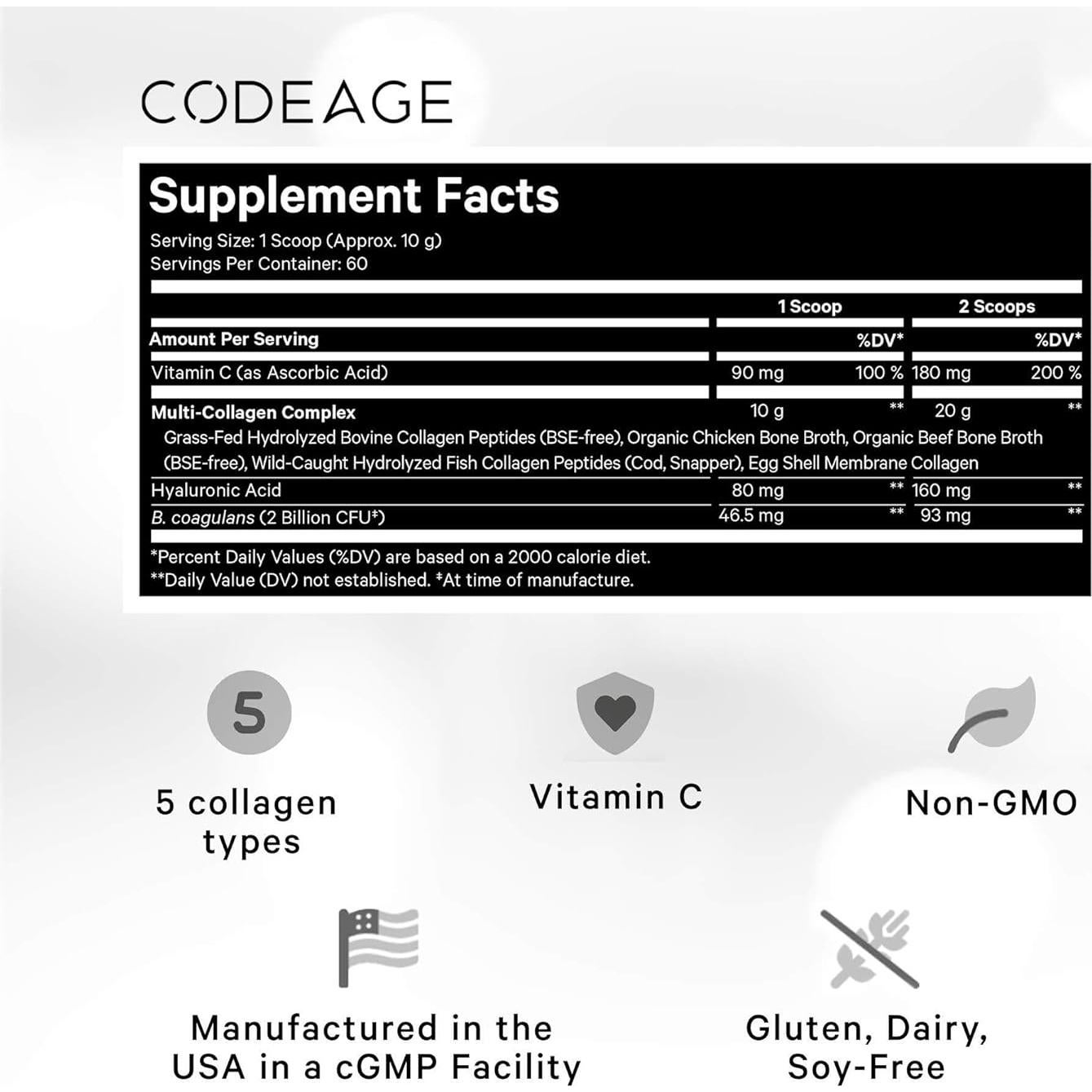 Codeage Colágeno Múltiple en Polvo 595g + Probioticos
