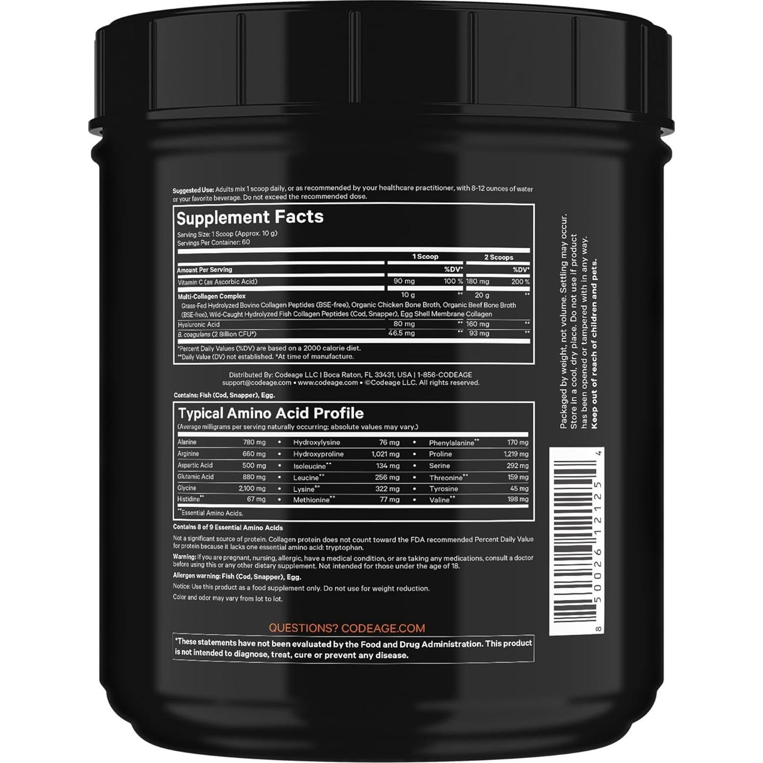 Codeage Colágeno Múltiple en Polvo 595g + Probioticos