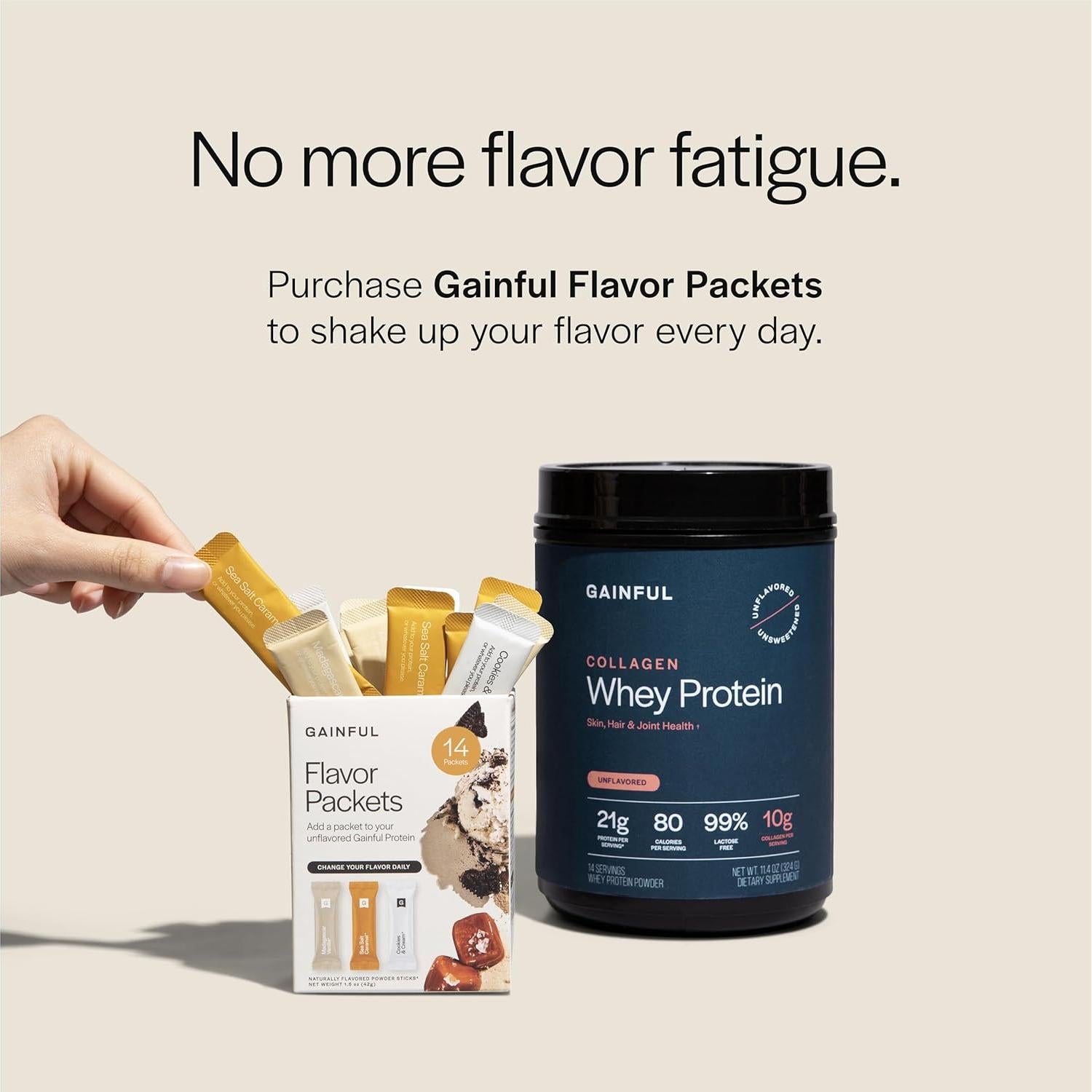 Gainful Colágeno en Polvo 311g - Proteína de Suero Sin Sabor