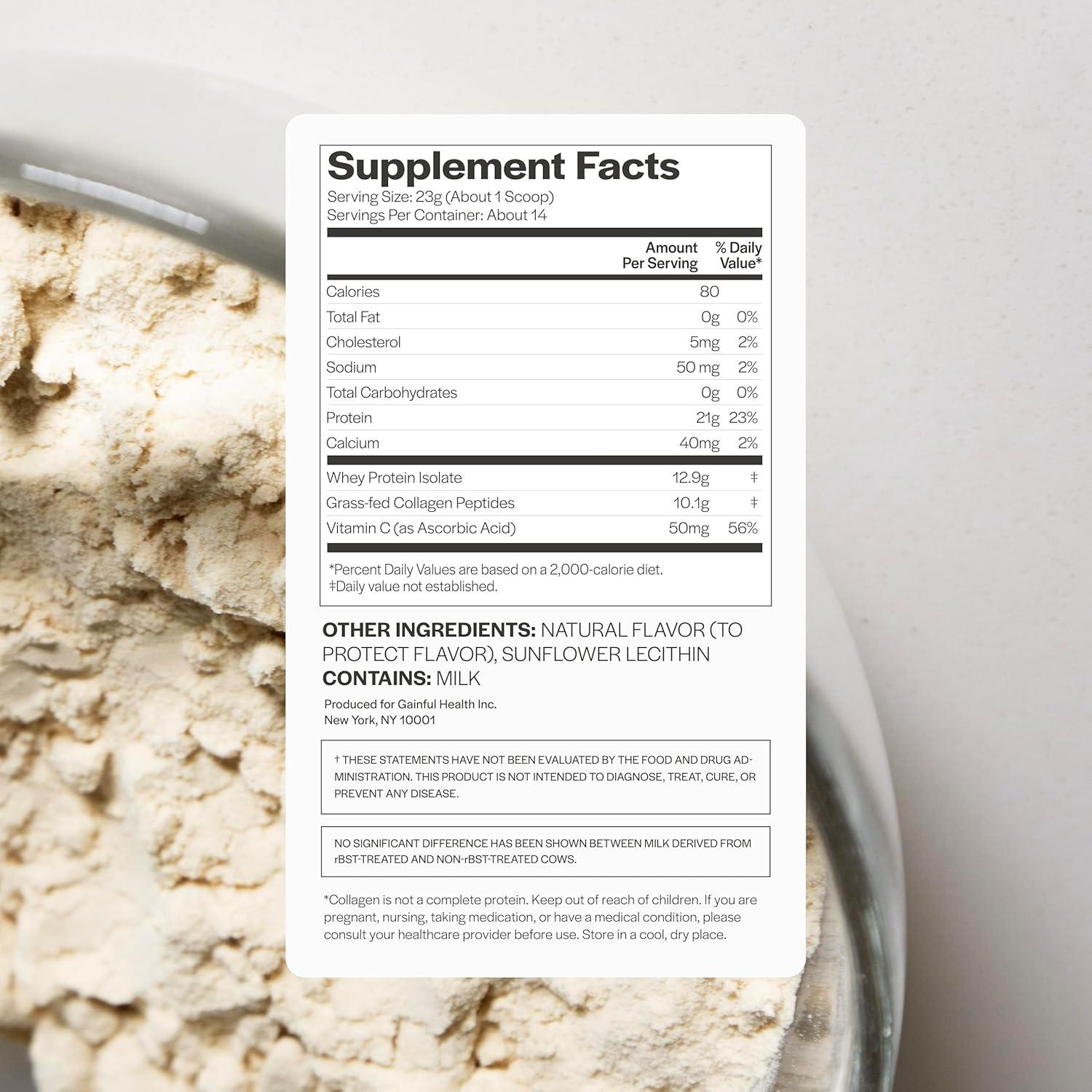 Gainful Colágeno en Polvo 311g - Proteína de Suero Sin Sabor