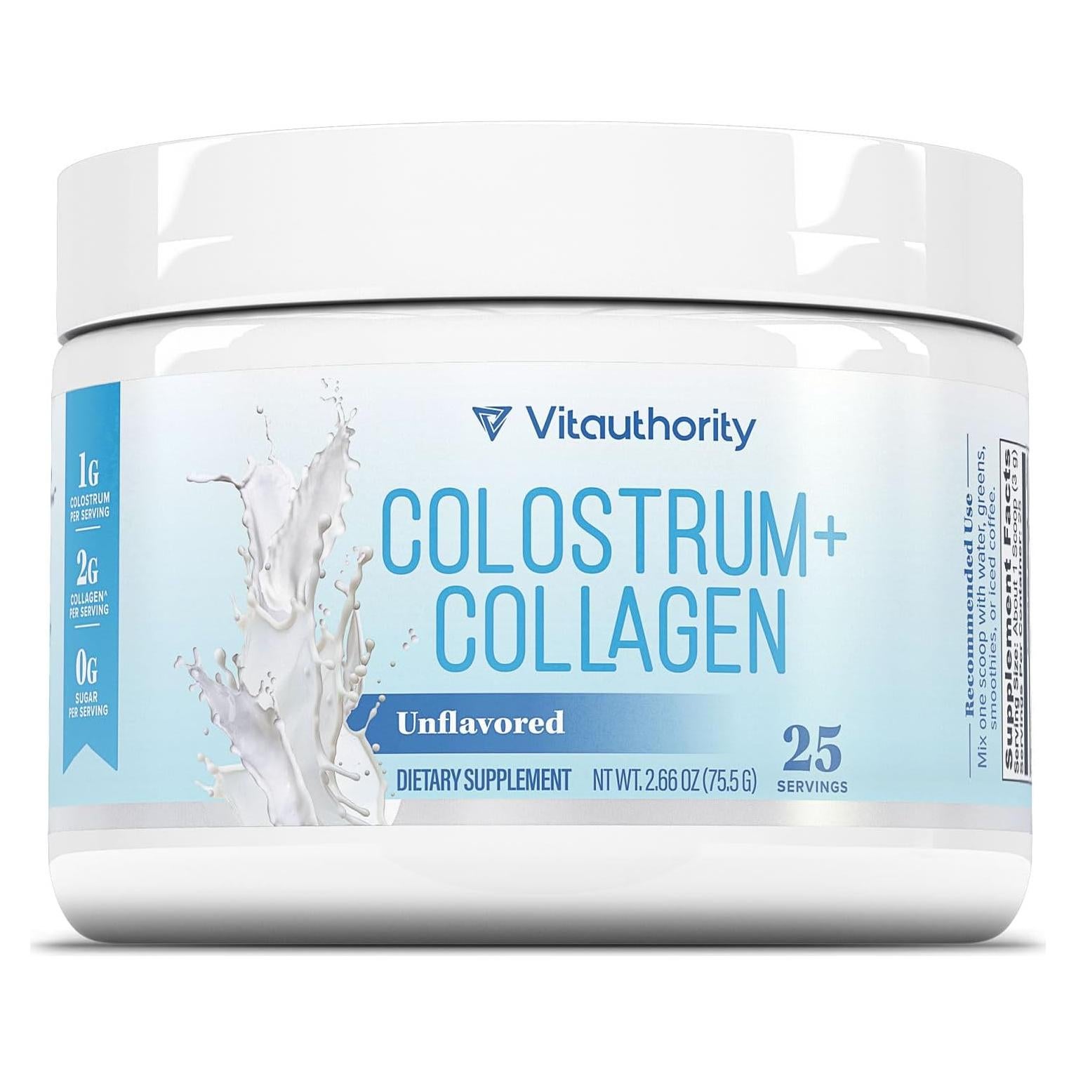 Colostrum Colágeno Hidrolizado Vitauthority 1g Colostro 2g Péptidos