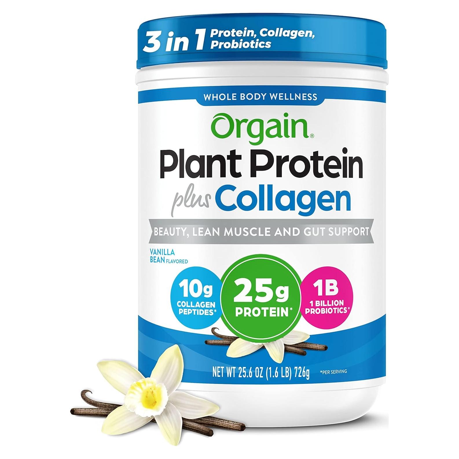Polvo de Proteína Orgánica con Colágeno Orgain Vainilla 0.72kg