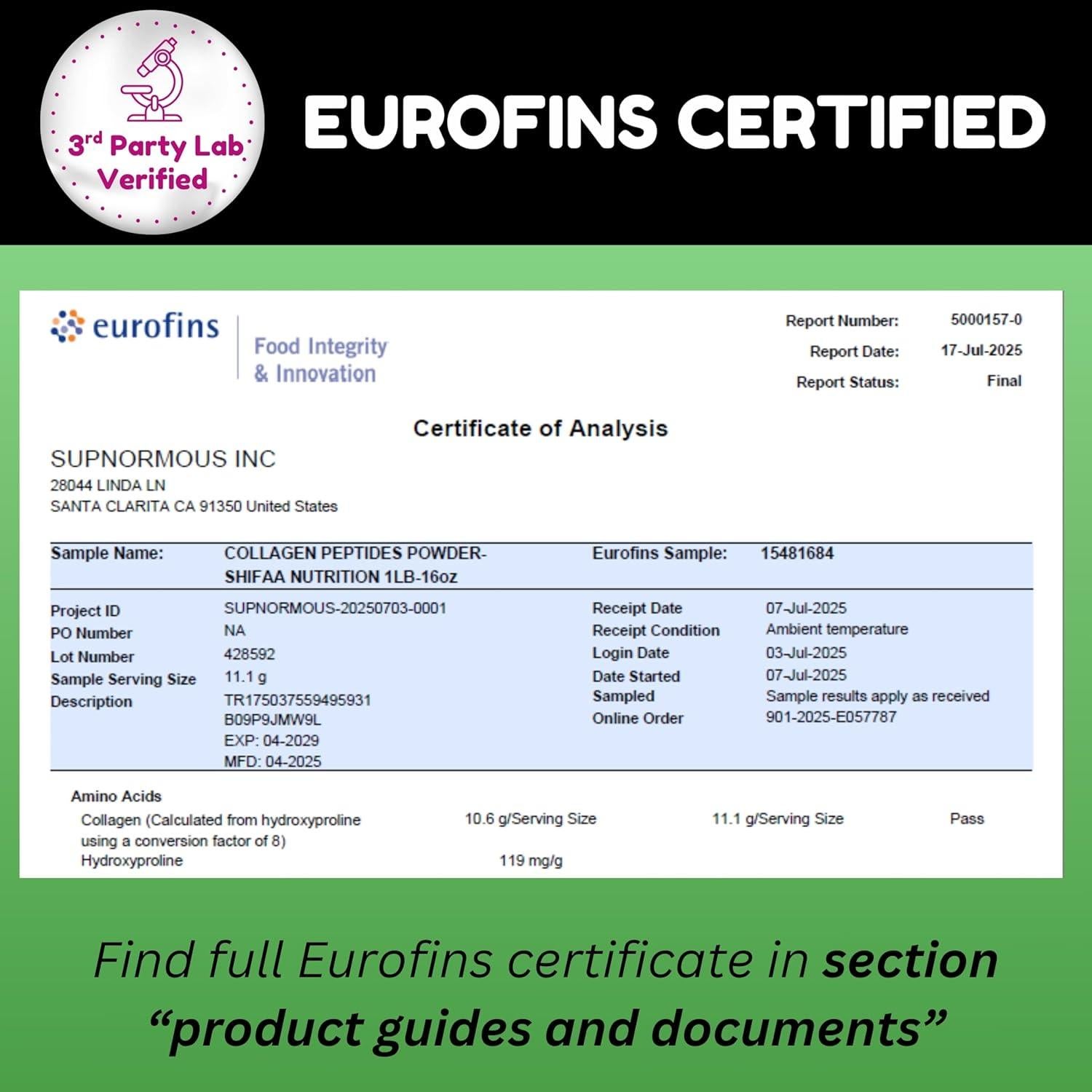 Colágeno Hidrolizado Halal en Polvo 454 g Sin Sabor SHIFAA