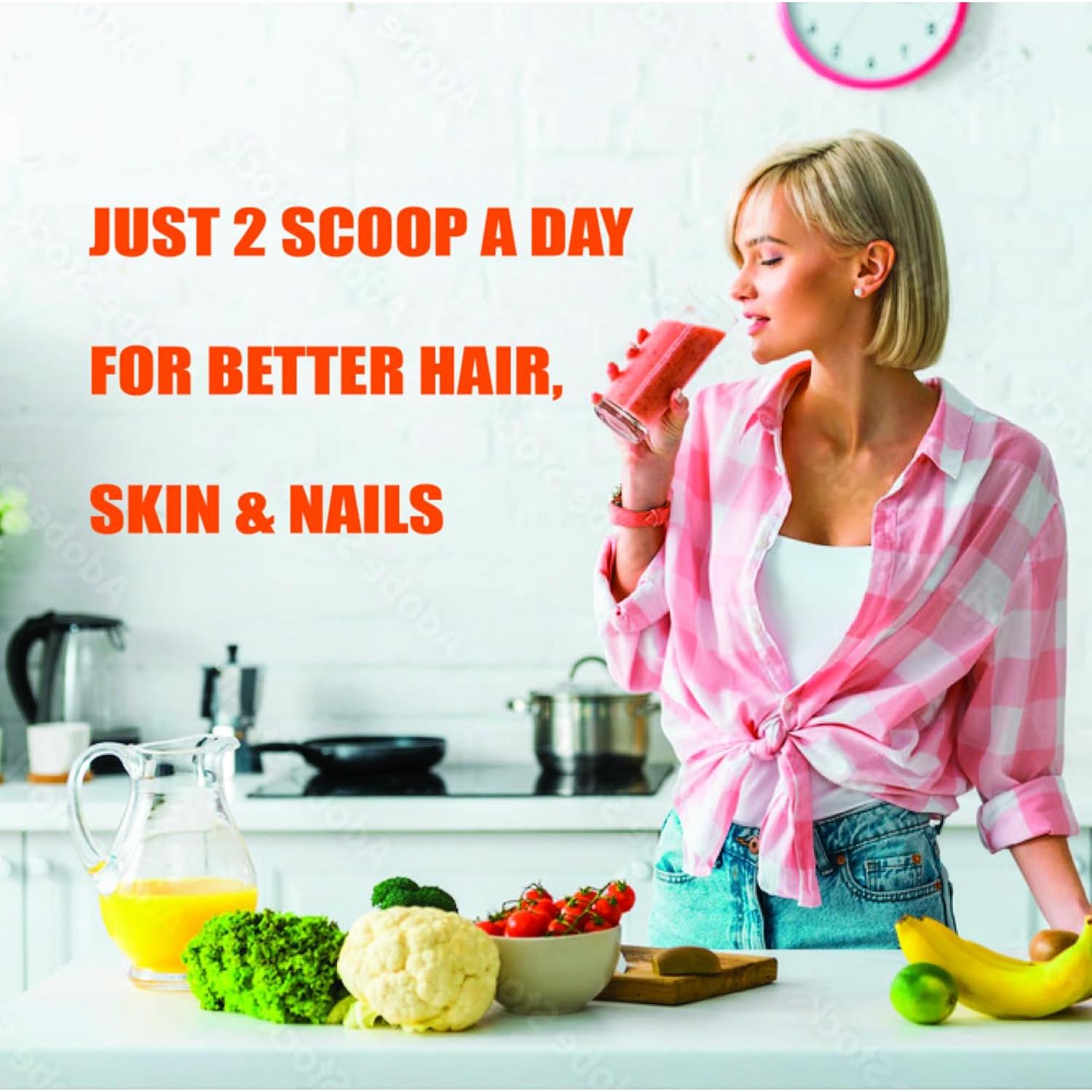 Polvo de Colágeno Hidrolizado Nature4U 500g - Tipo I, II, III, V, X