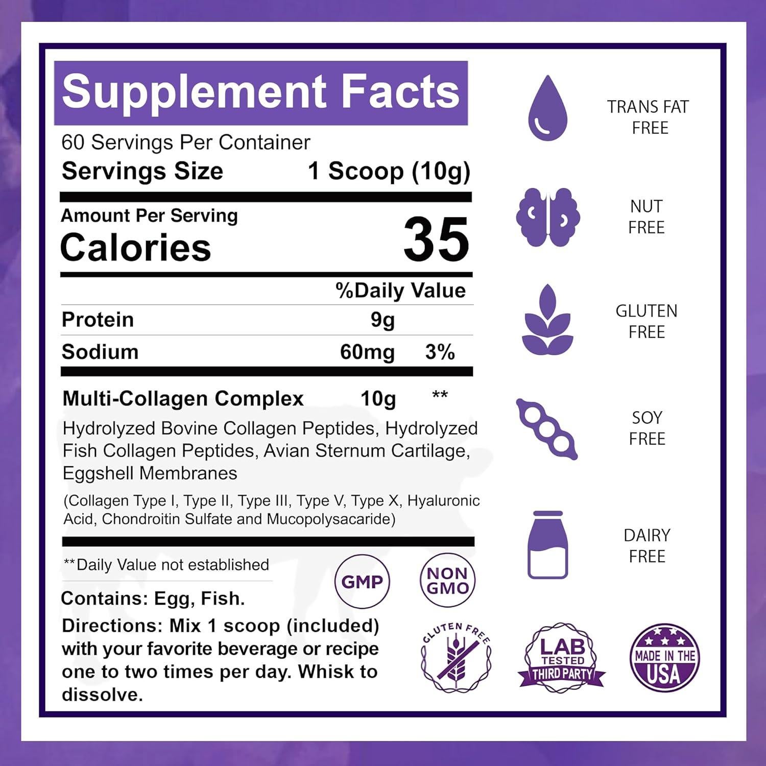 Zammex Polvo de Colágeno Hidrolizado 60 Porciones 10g