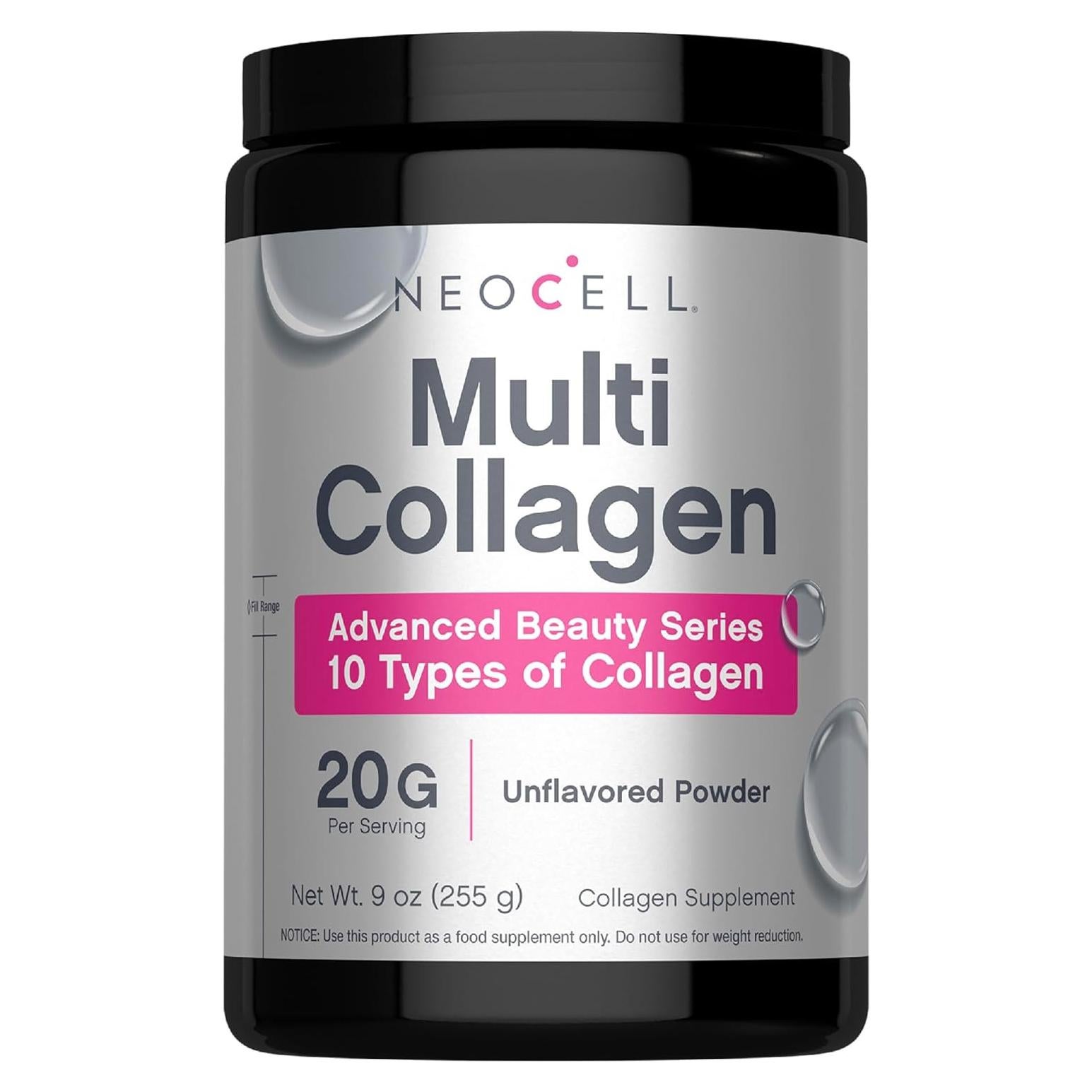 Polvo de Colágeno Hidrolizado NeoCell 255g - 10 Tipos para Piel y Cabello