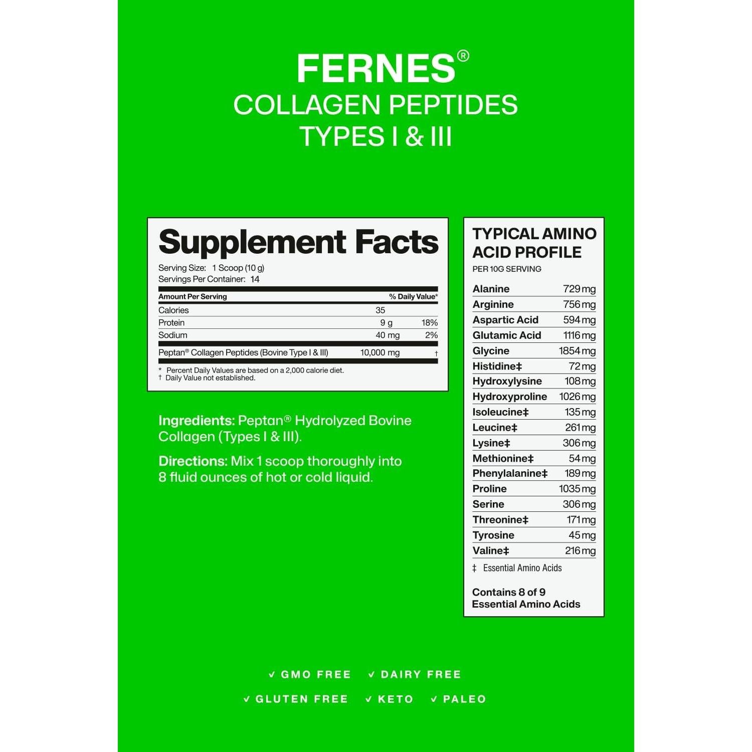 Suplemento de Colágeno Hidrolizado Fernes 139.4 g - Sin Sabor