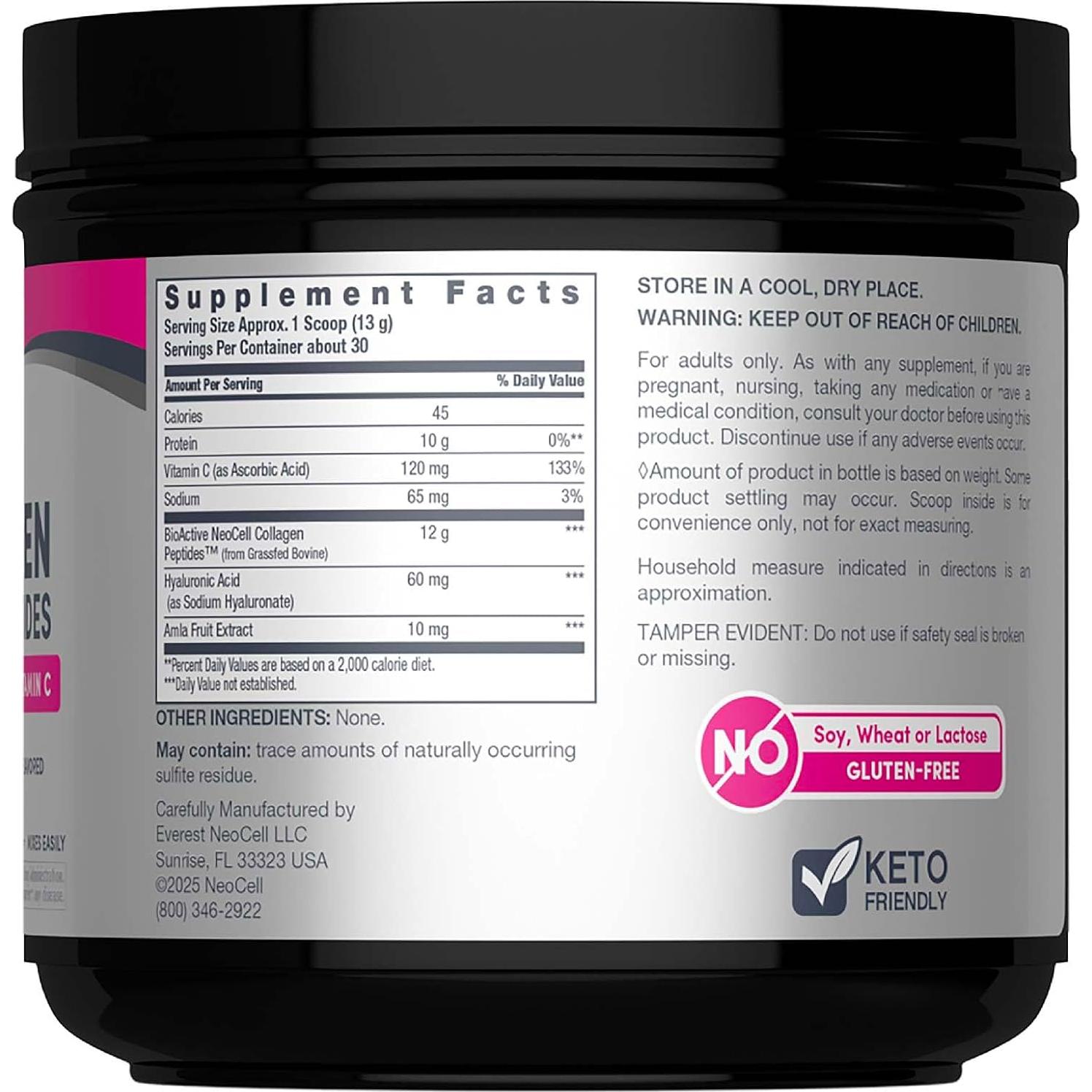 Suplemento de Colágeno NeoCell 388.4 g con Ácido Hialurónico