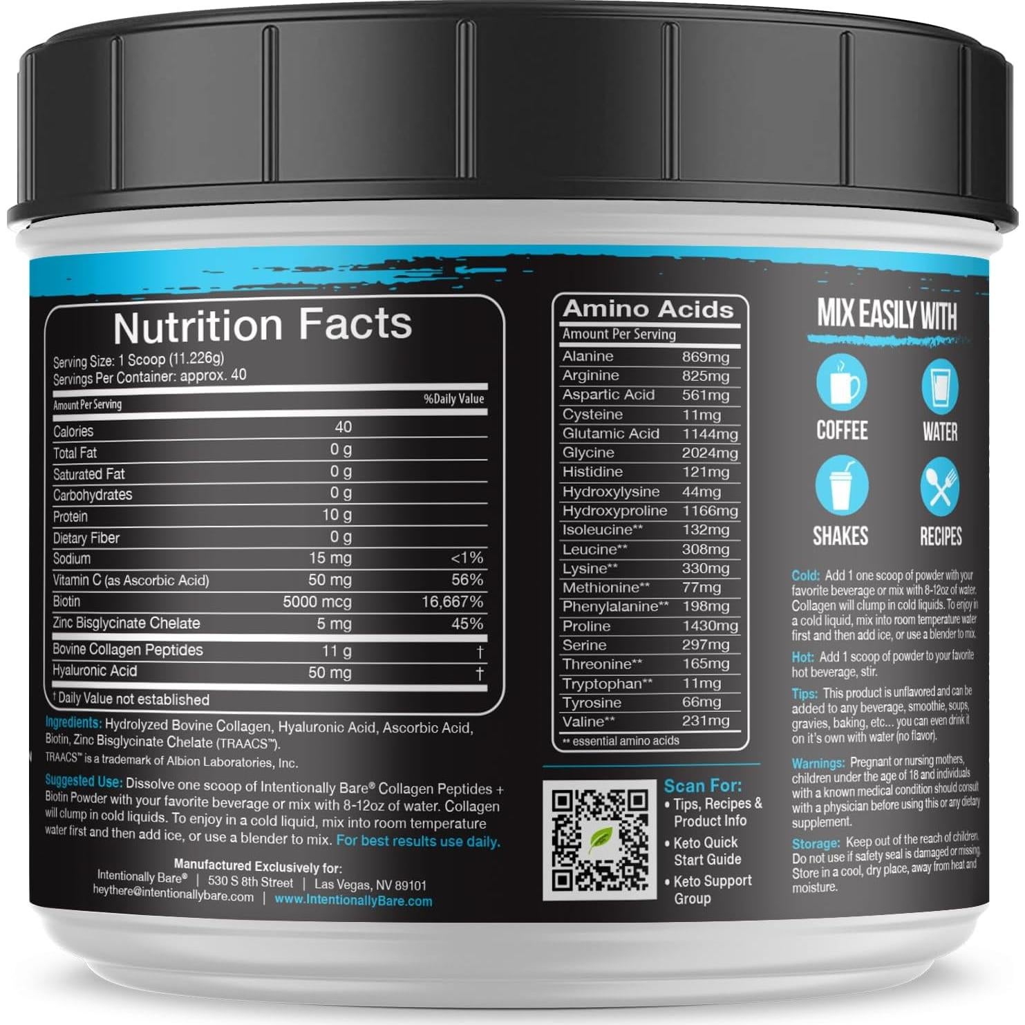 Polvo de colágeno sin sabor Deley Naturals 550g - 40 porciones