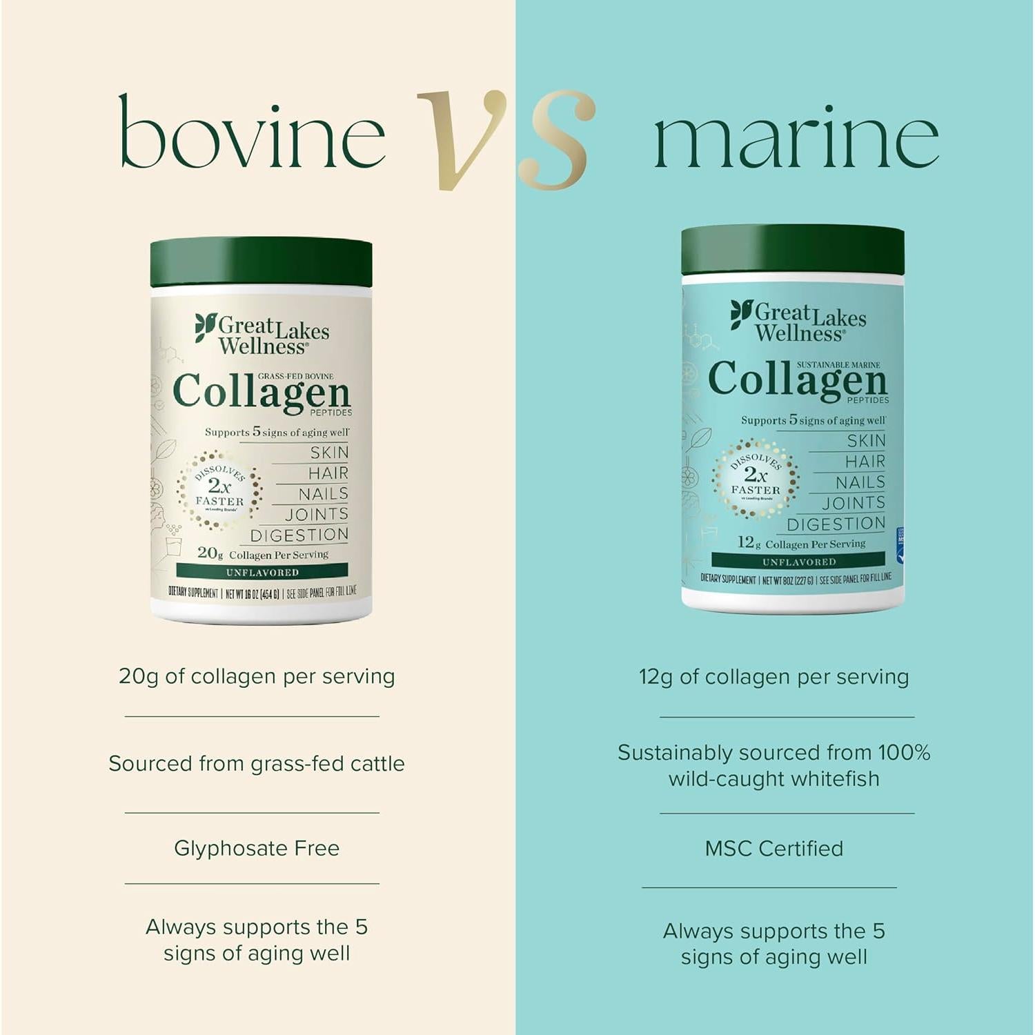 Colágeno Marino Sostenible Great Lakes 226.8 g Hidrolizado