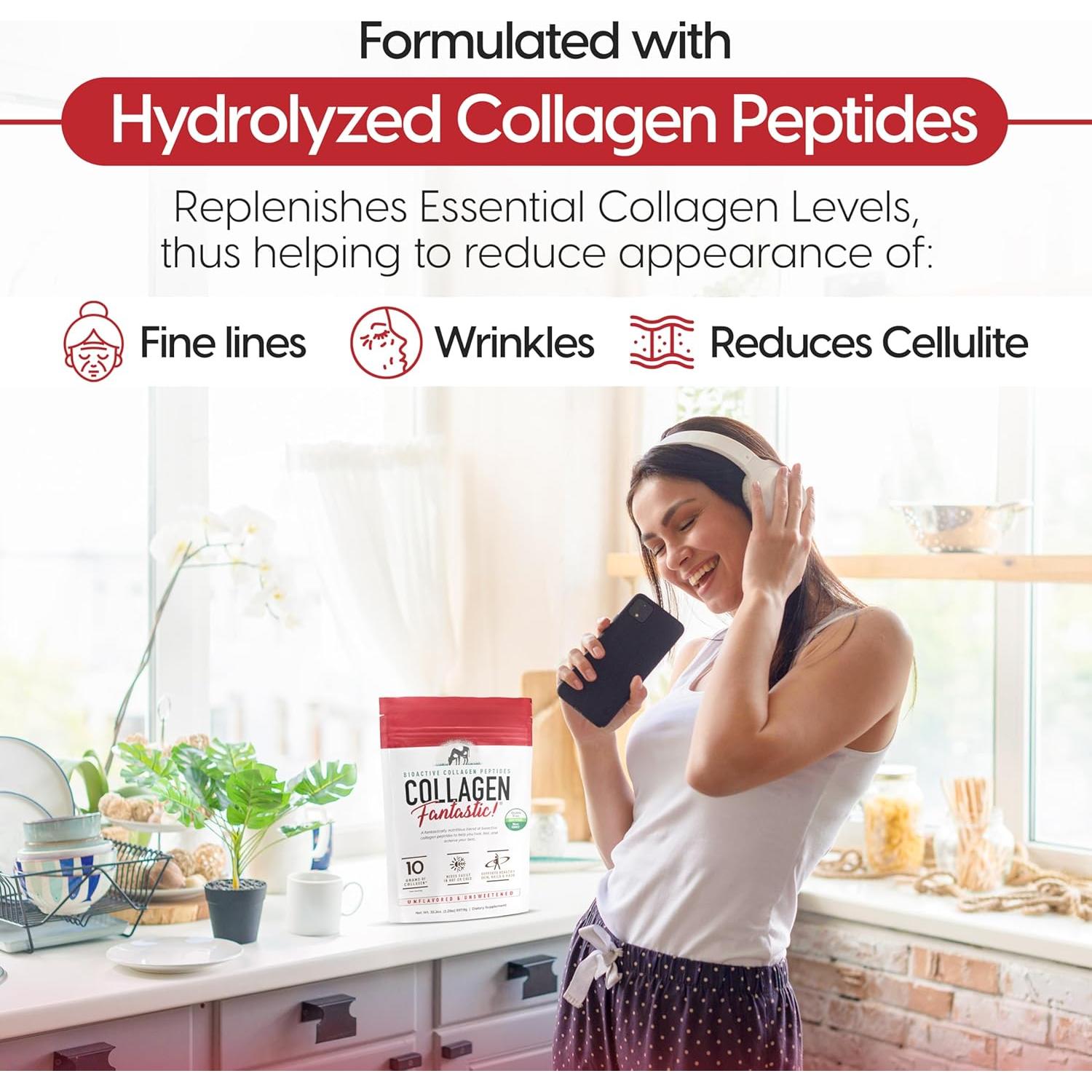 Polvo de Colágeno Hidrolizado Sin Sabor 0.99kg Fantastic Nutrition