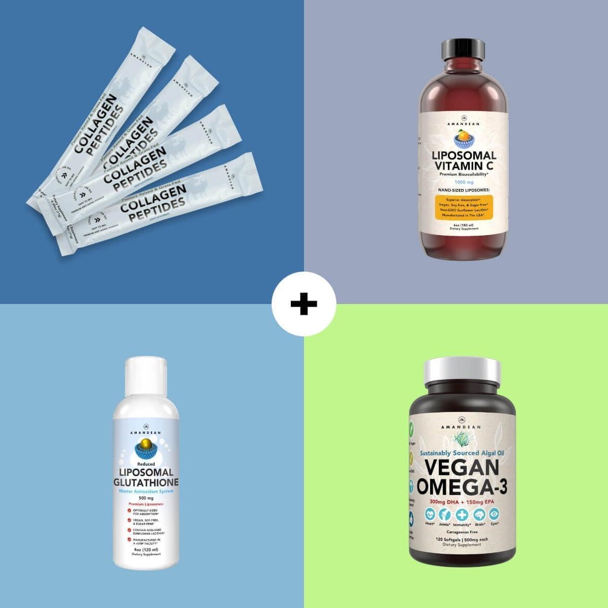 Polvo de Péptidos de Colágeno AMANDEAN 30 Paquetes 11g