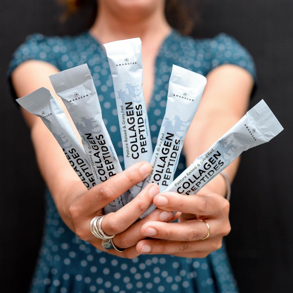 Polvo de Péptidos de Colágeno AMANDEAN 30 Paquetes 11g