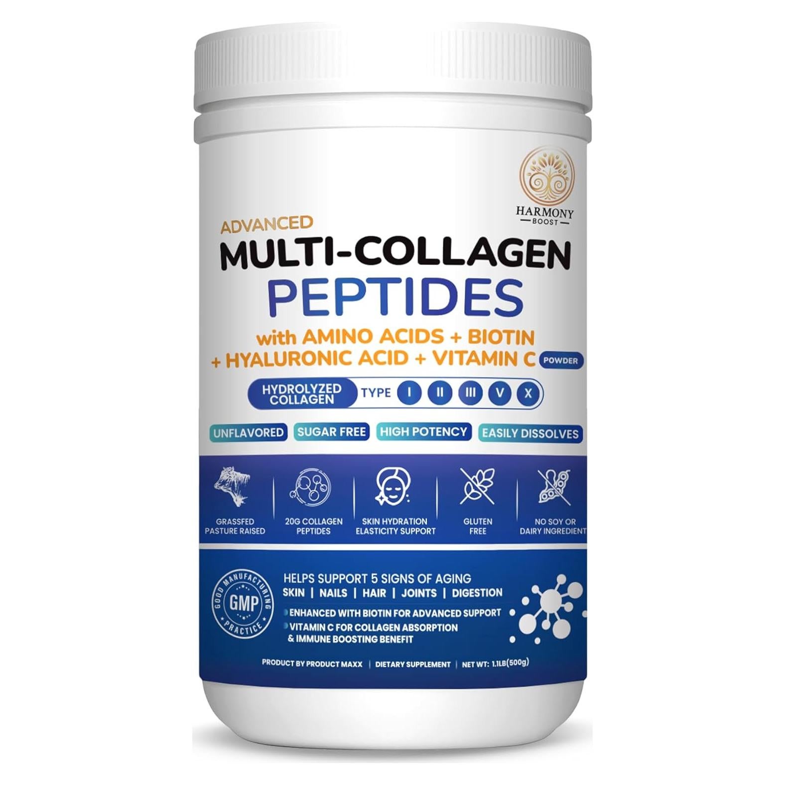 Polvo de Colágeno Hidrolizado 500g | Con Biotina y Vitamina C