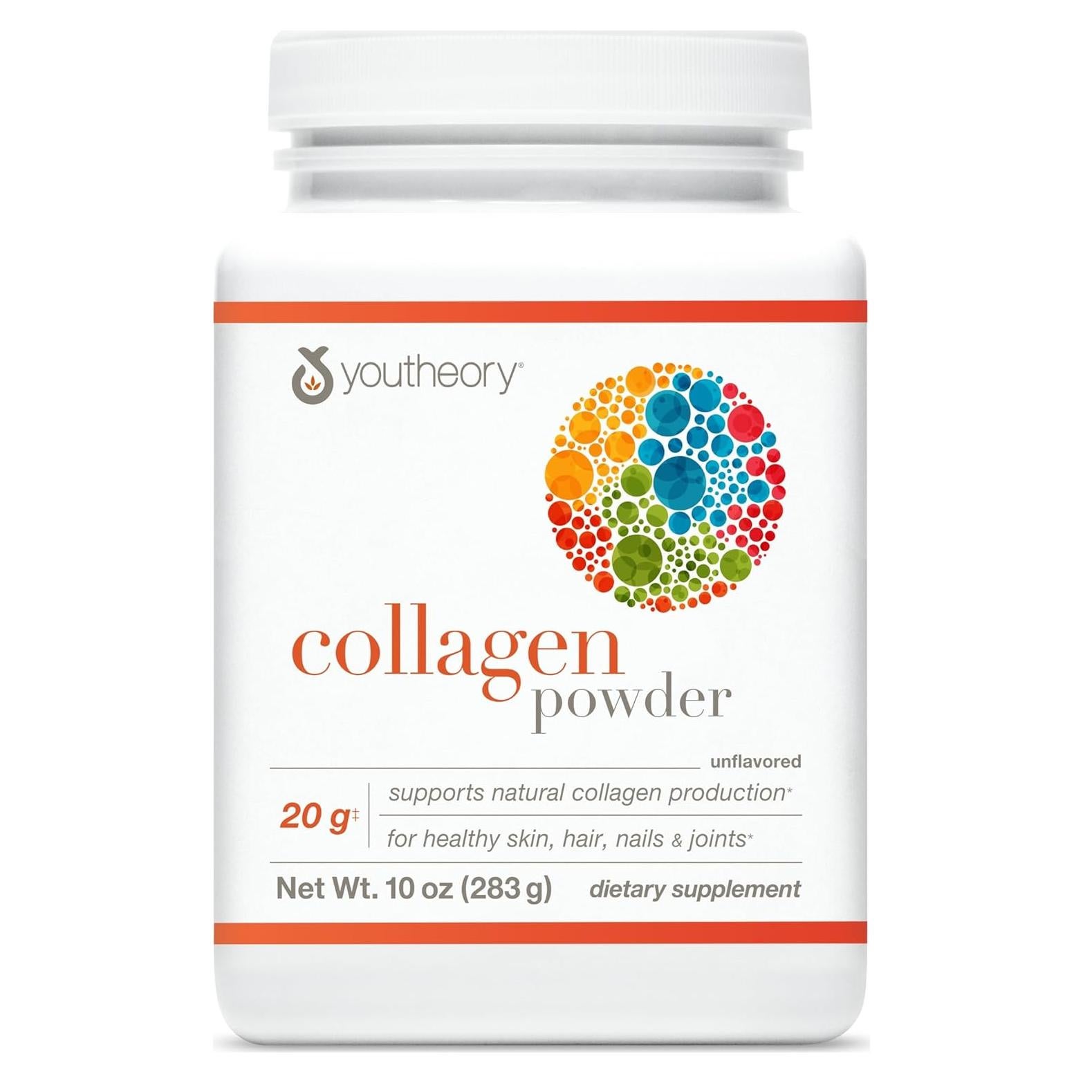 Polvo de Colágeno Youtheory 283.5 g - Hidrolizado Sin Sabor