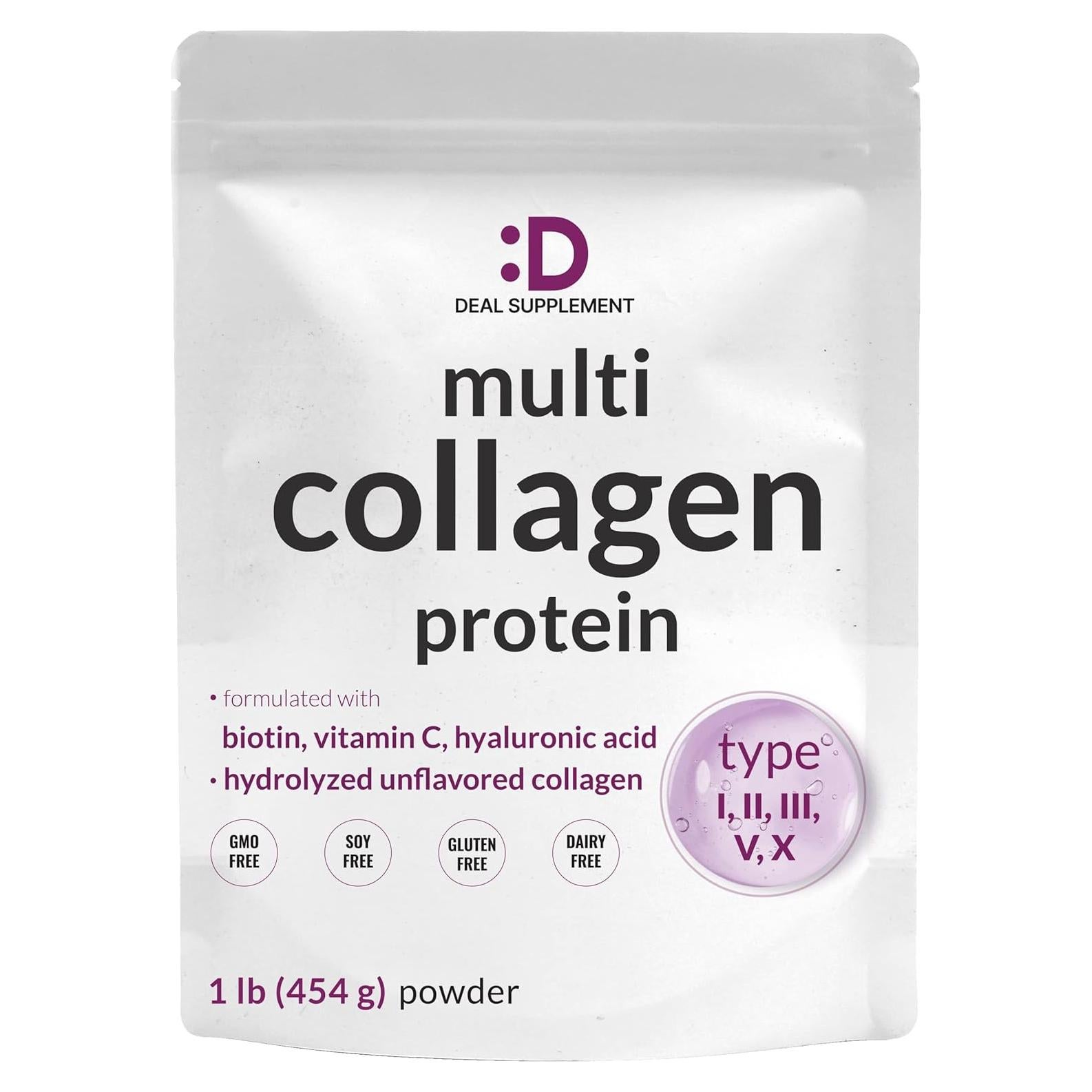 Proteína en polvo de colágeno múltiple Suplemento Deal 0.45kg