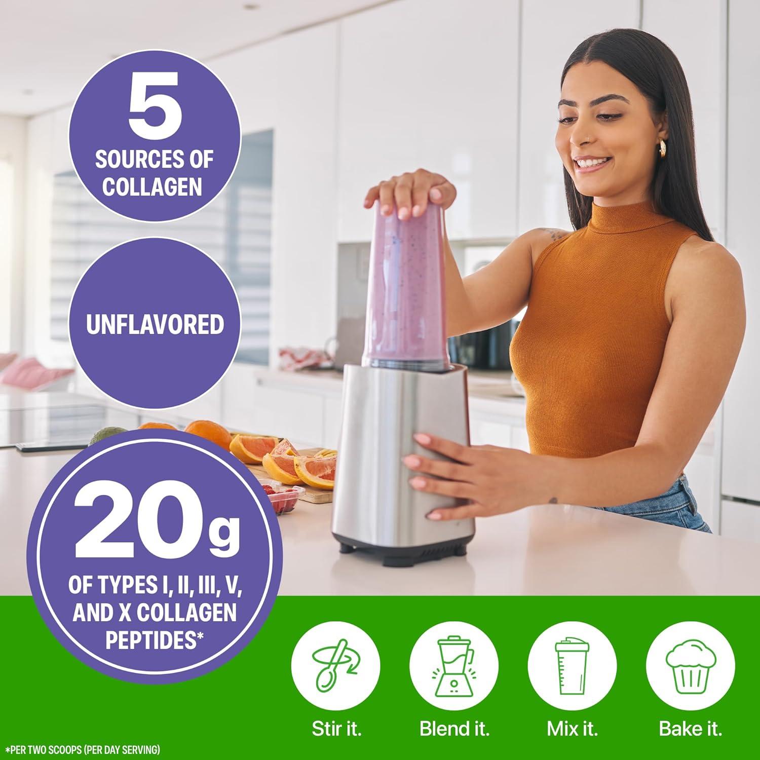 Orgain Multi Colágeno en Polvo 425g - 20g Colágeno Tipo I, II, III, V, X