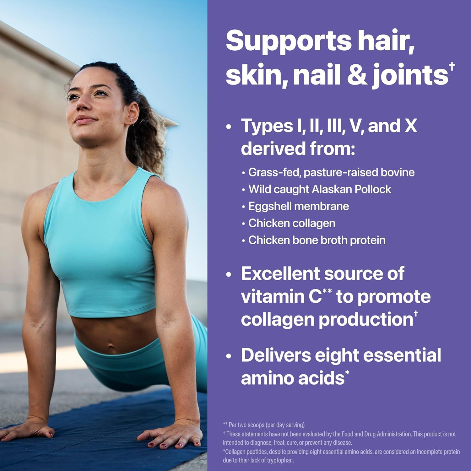 Orgain Multi Colágeno en Polvo 425g - 20g Colágeno Tipo I, II, III, V, X