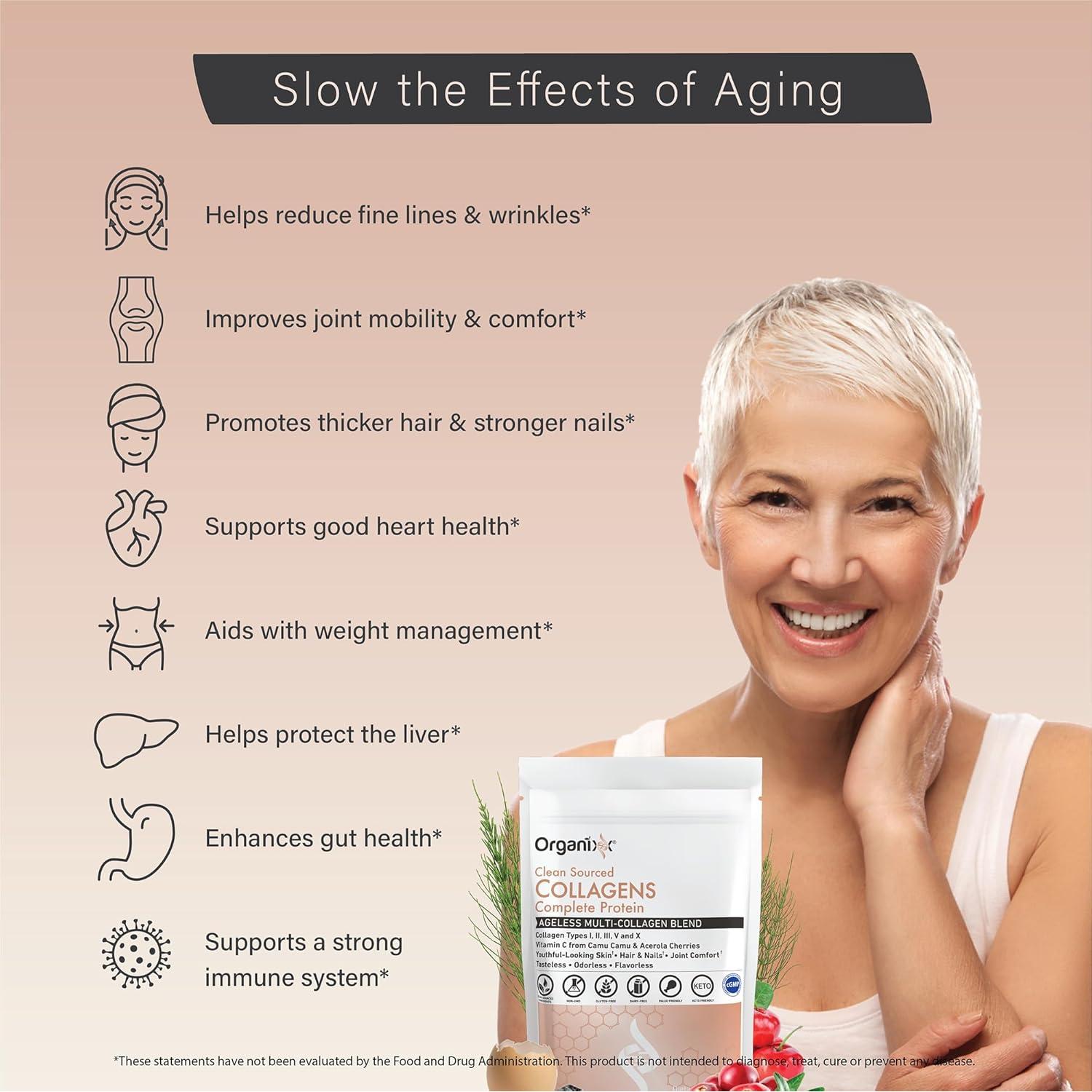 Polvo de Péptidos de Colágeno Organixx 170g - Salud Piel, Cabello, Articulaciones