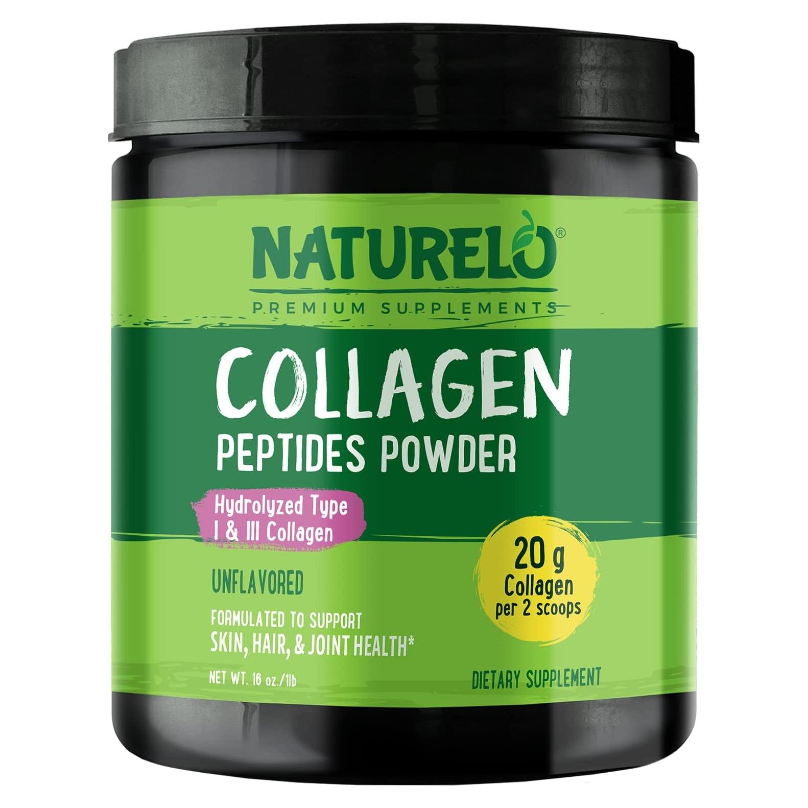 Polvo de Péptidos de Colágeno NATURELO 450g - Tipo I y III