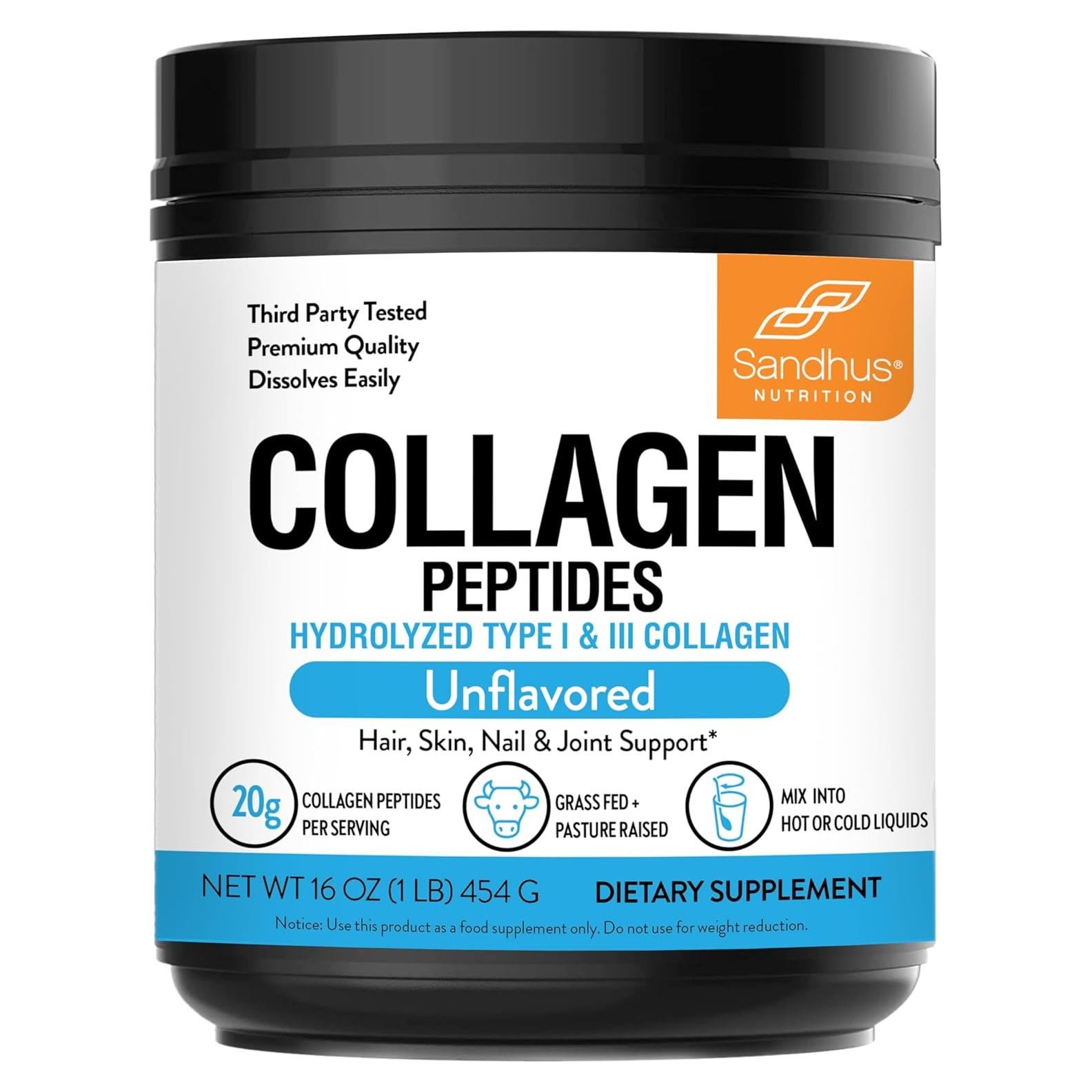 Polvo de Péptidos de Colágeno Sandhu 454 g Sin Sabor