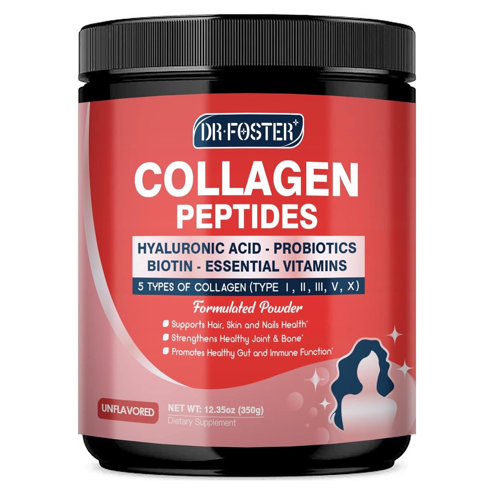 Polvo de Colágeno Hidrolizado DRFOSTER 349g con Probioticos