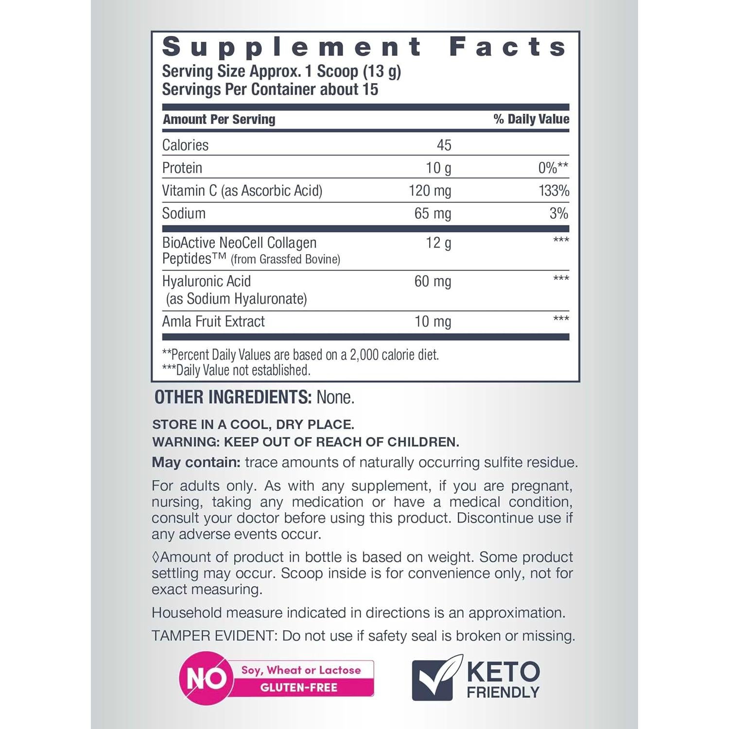 Polvo de Colágeno NeoCell Plus 196.9g con Vitamina C y Ácido Hialurónico