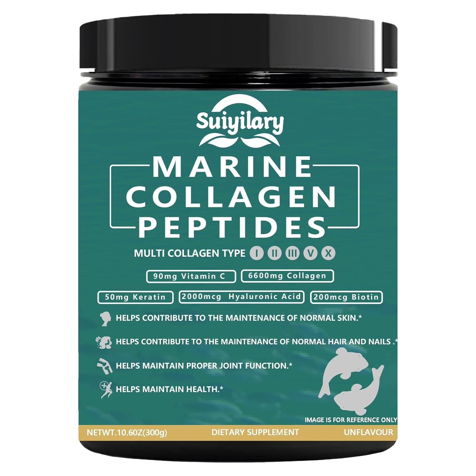 Polvo de Colágeno Marino Suiyilary 300g - Sin Sabor, Salud Piel, Cabello y Uñas