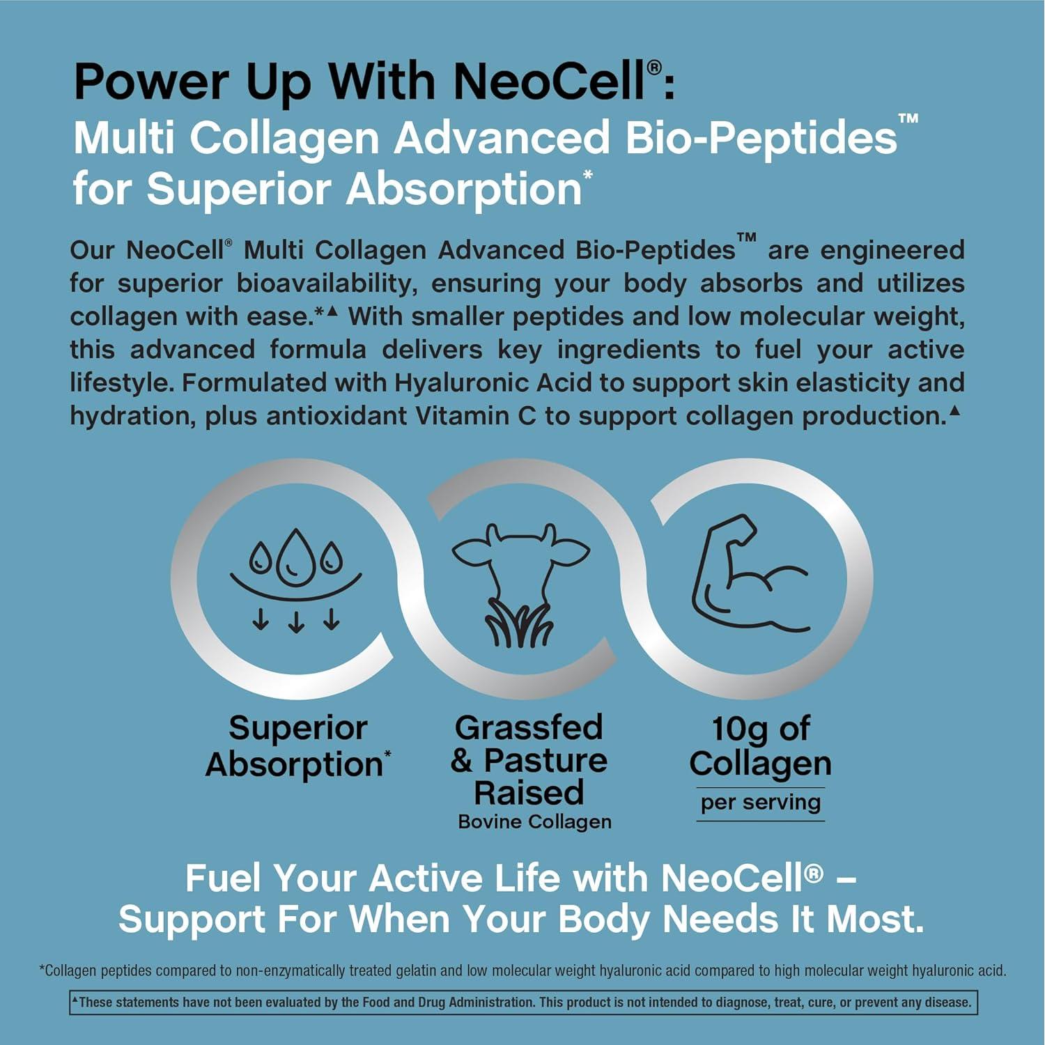 NeoCell Multi Colágeno Avanzado 622g con Ácido Hialurónico y Vitamina C