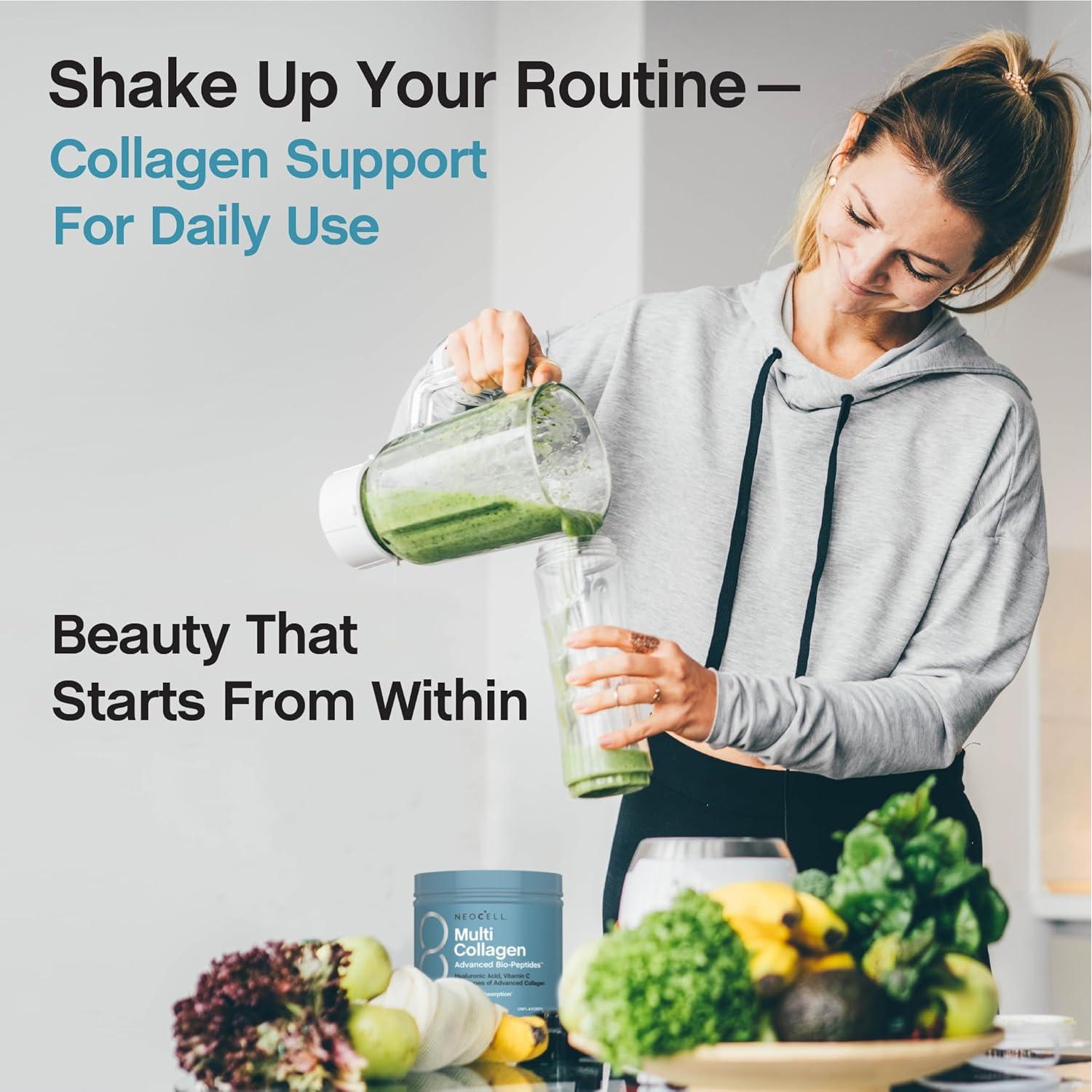 NeoCell Multi Colágeno Avanzado 622g con Ácido Hialurónico y Vitamina C