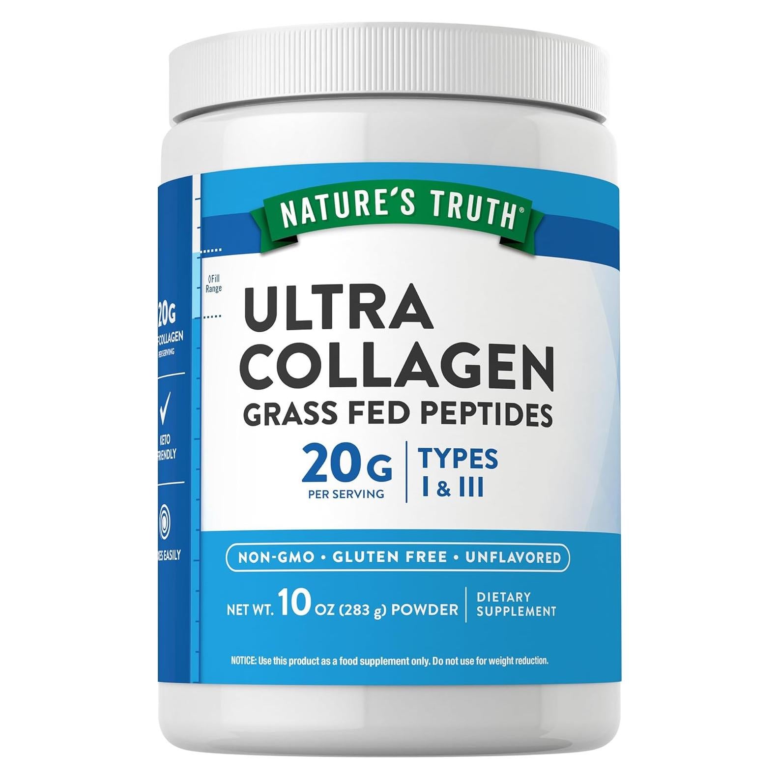 Polvo de Colágeno Sin Sabor Nature's Truth 283.5 g Tipo I y III