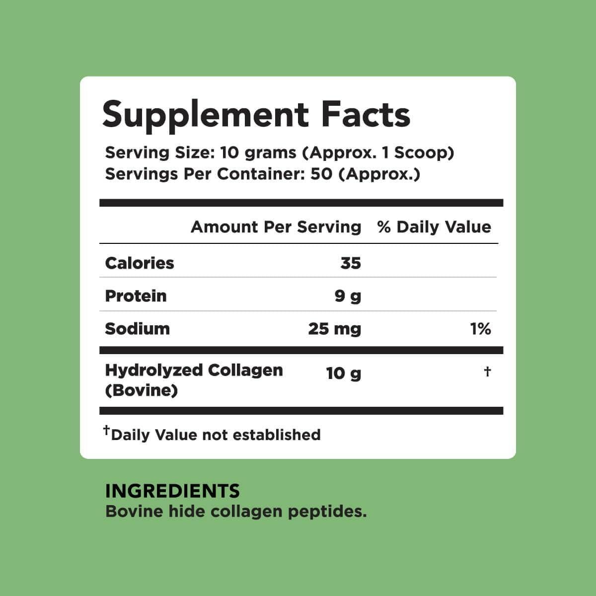 Polvo de Péptidos de Colágeno AMANDEAN 500g - Sin Sabor