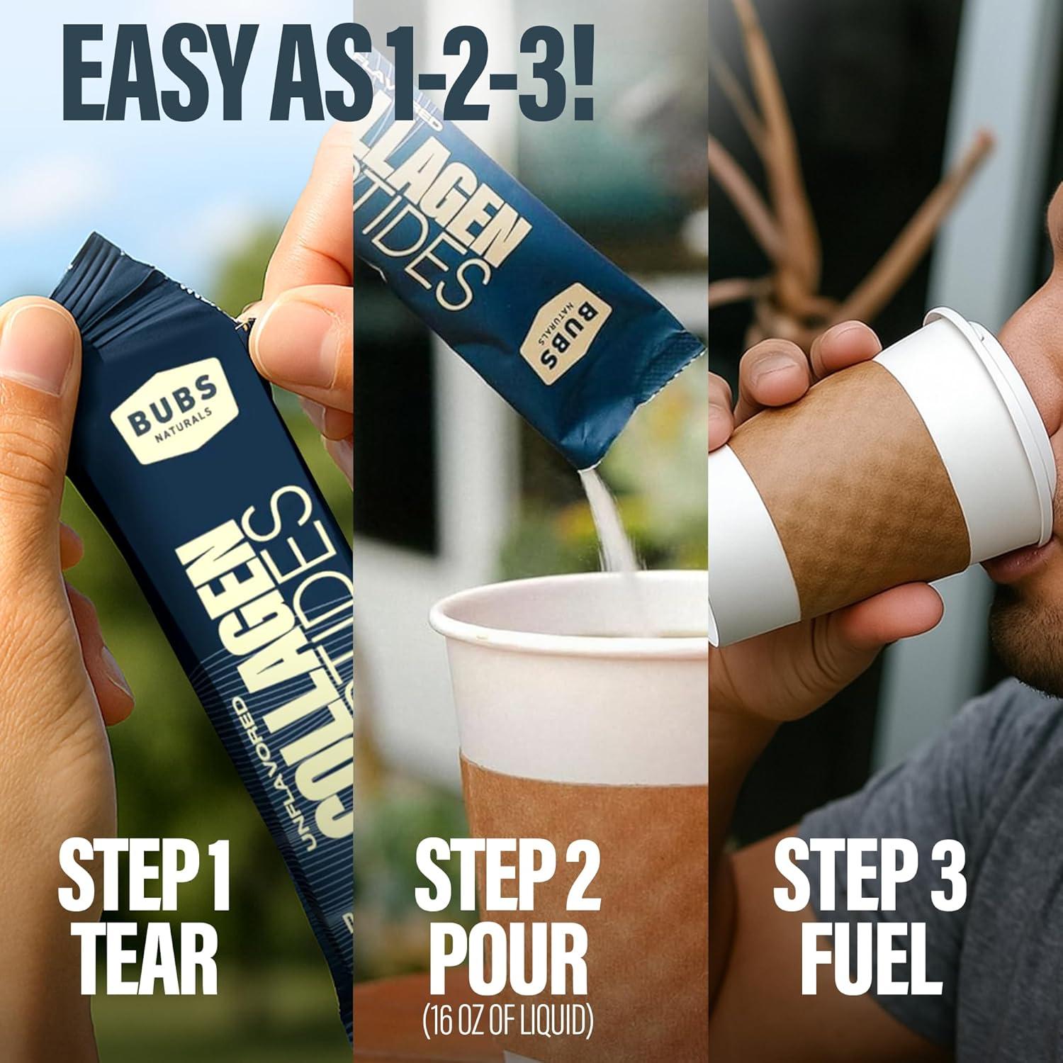 BUBS Naturals Polvo de Colágeno Sin Sabor 20g - 20 Stick