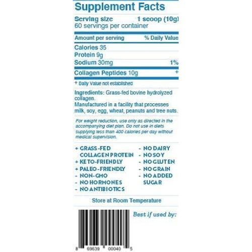 Polvo de Péptidos de Colágeno Dr. Kellyann 60 Porciones 600g