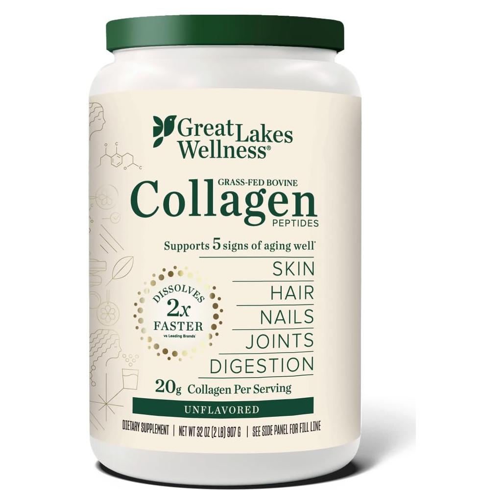 Polvo de Péptidos de Colágeno Bovino Great Lakes 907 g - Sin Sabor