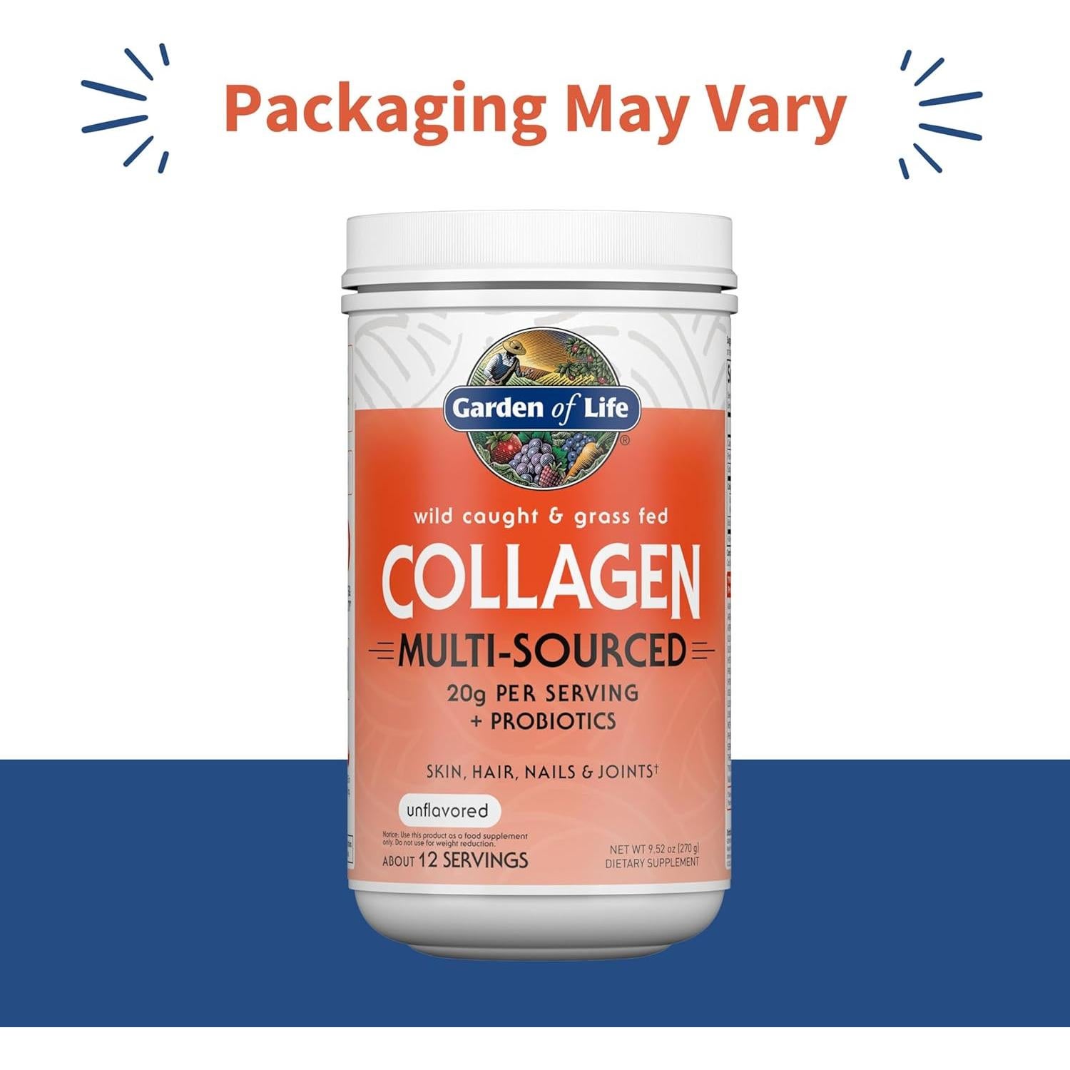 Suplemento de Colágeno Marino y Bovino Garden of Life 20g