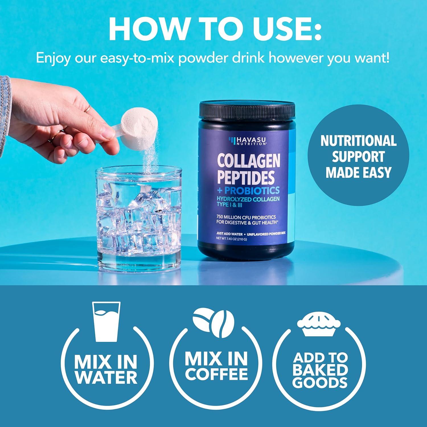 Polvo de Péptidos de Colágeno Havasu 289g - Hidrolizado Tipo I y III