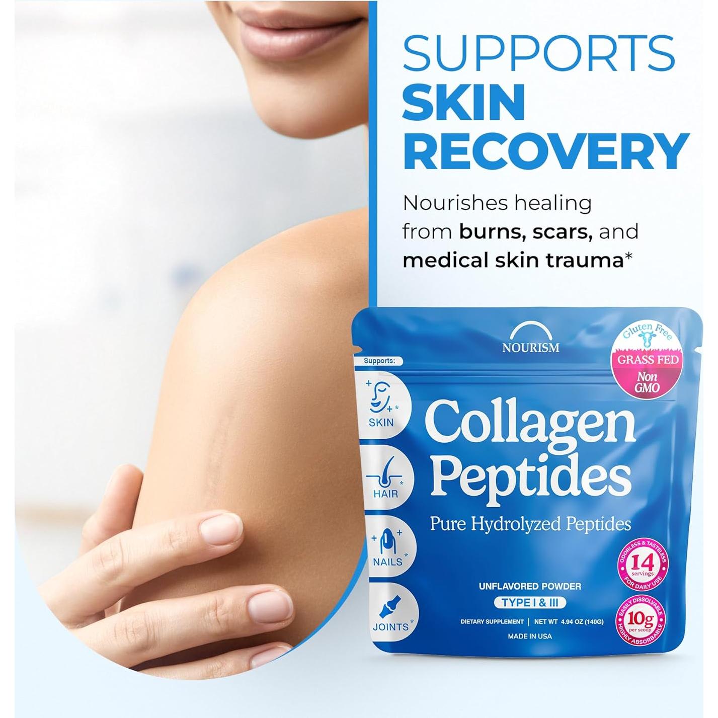 Polvo de Colágeno Hidrolizado Nourism 140g - Tipo I y III