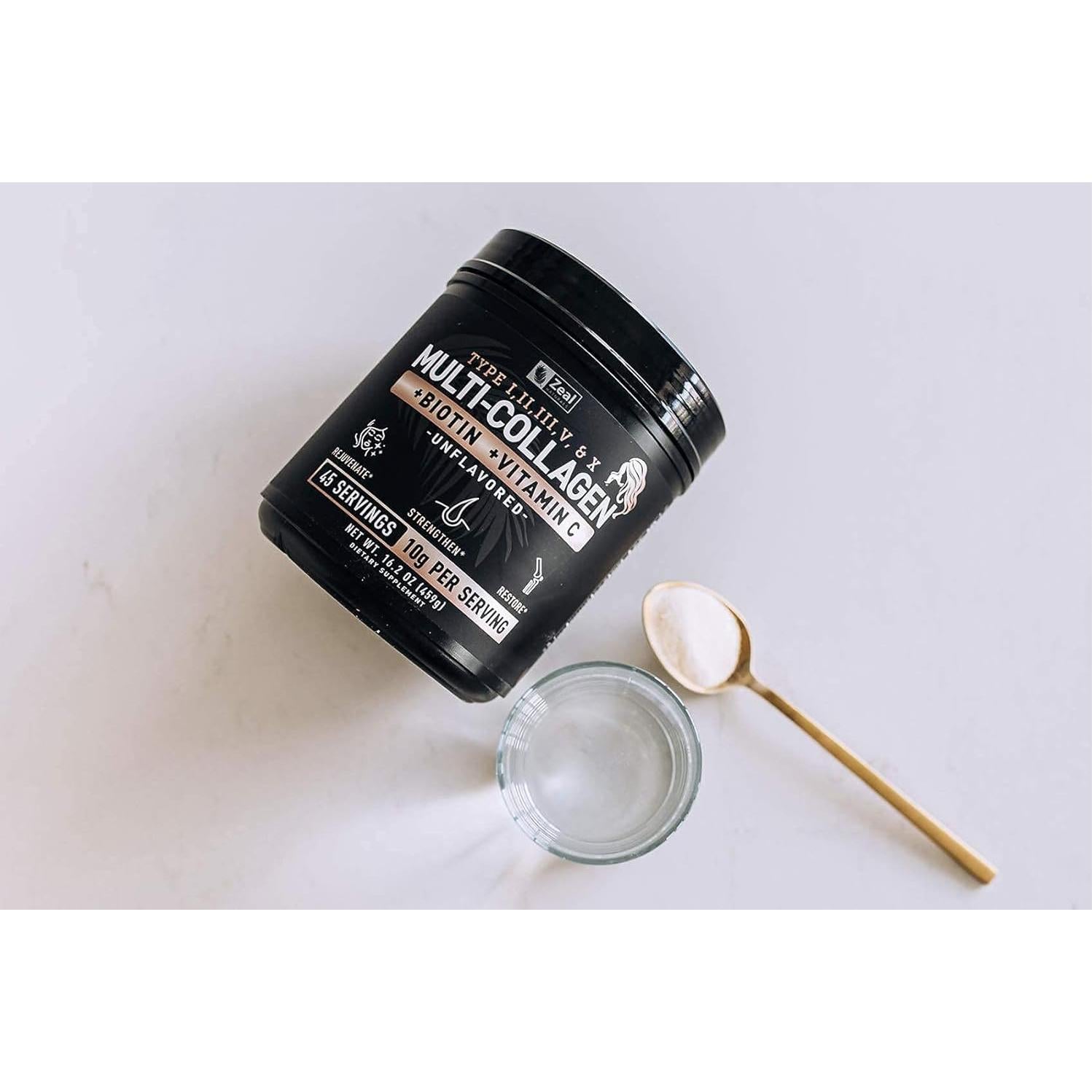 Proteína en Polvo de Colágeno Múltiple Zeal Naturals 450g