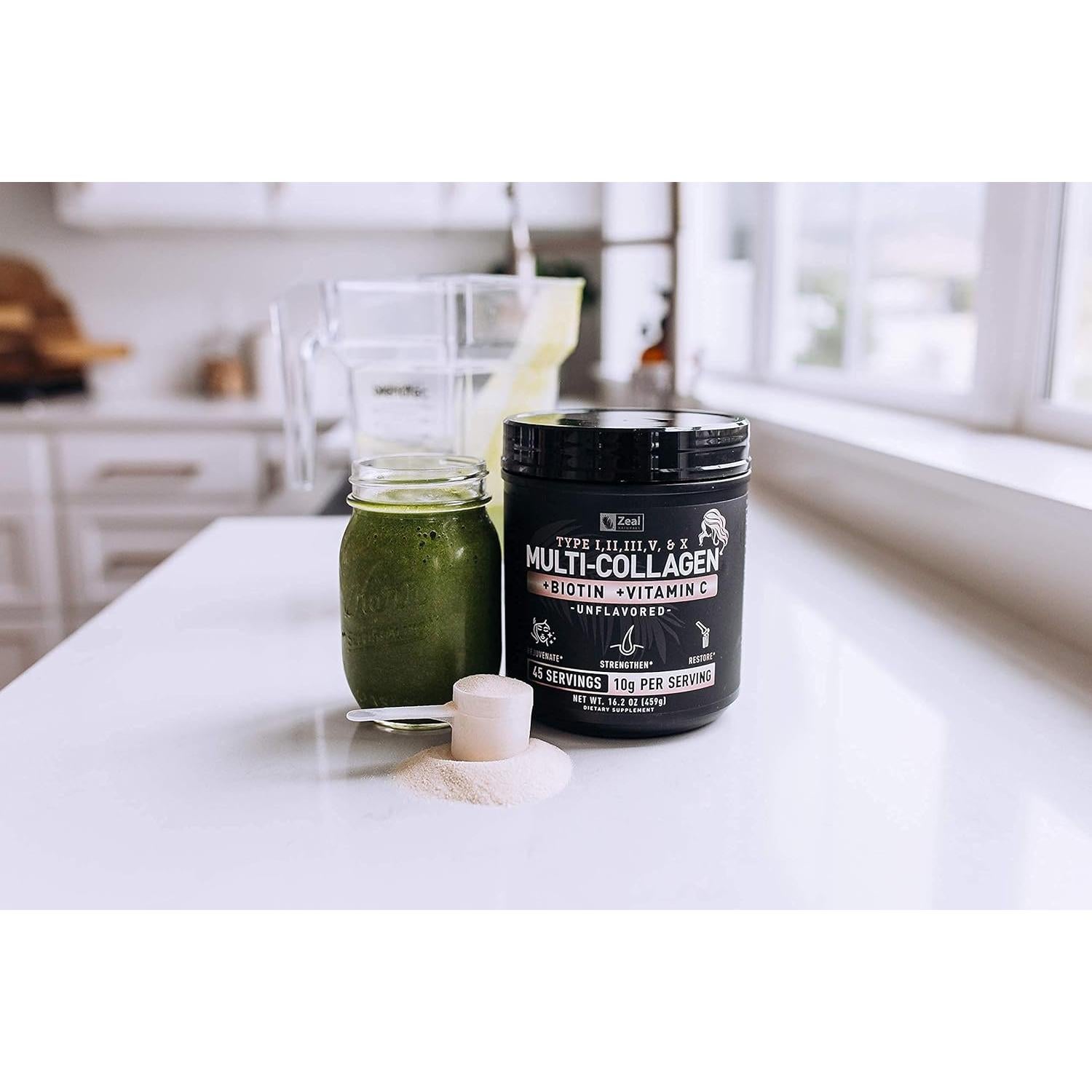 Proteína en Polvo de Colágeno Múltiple Zeal Naturals 450g