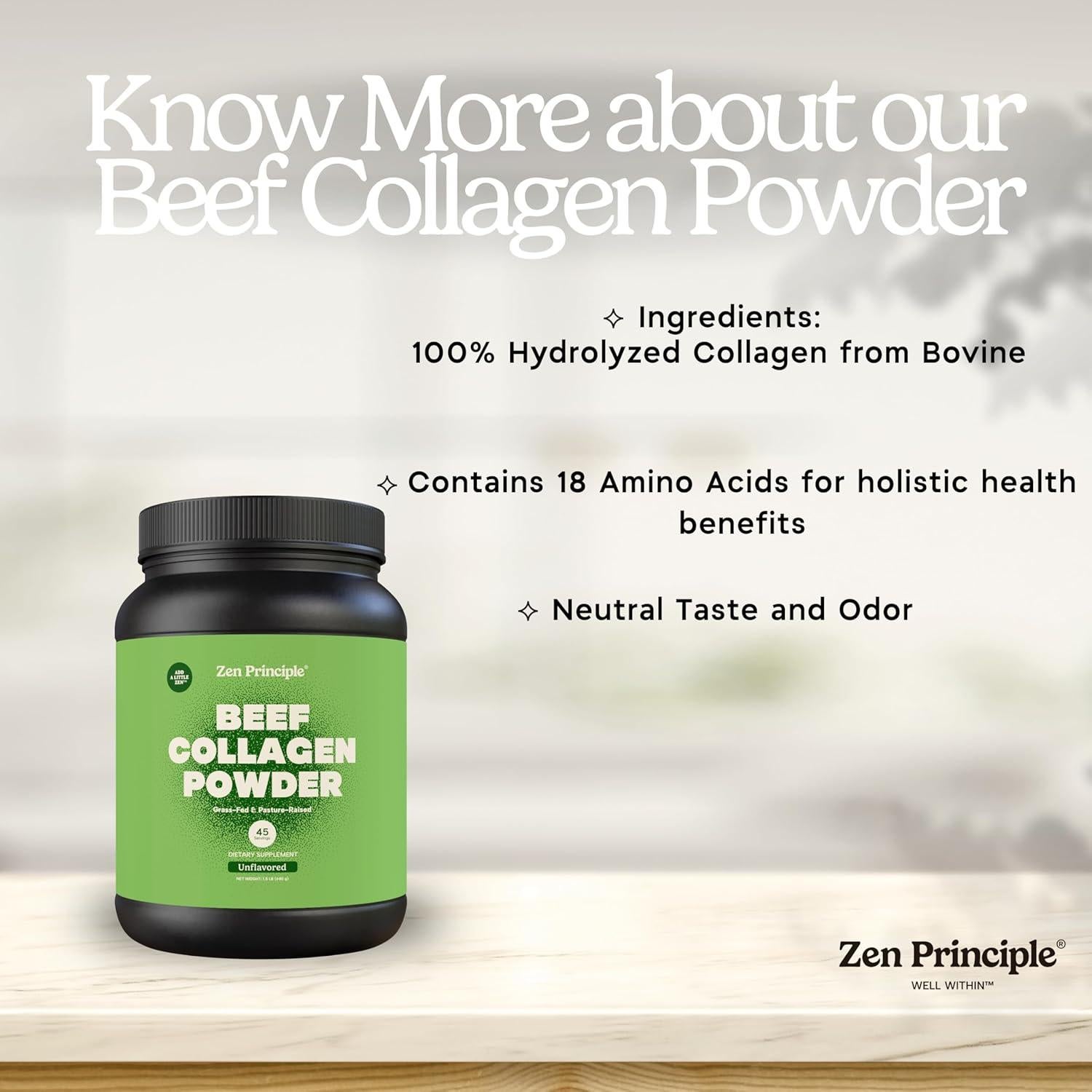 Colágeno Hidrolizado Aglomerado Principio Zen 0.68 kg Antienvejecimiento