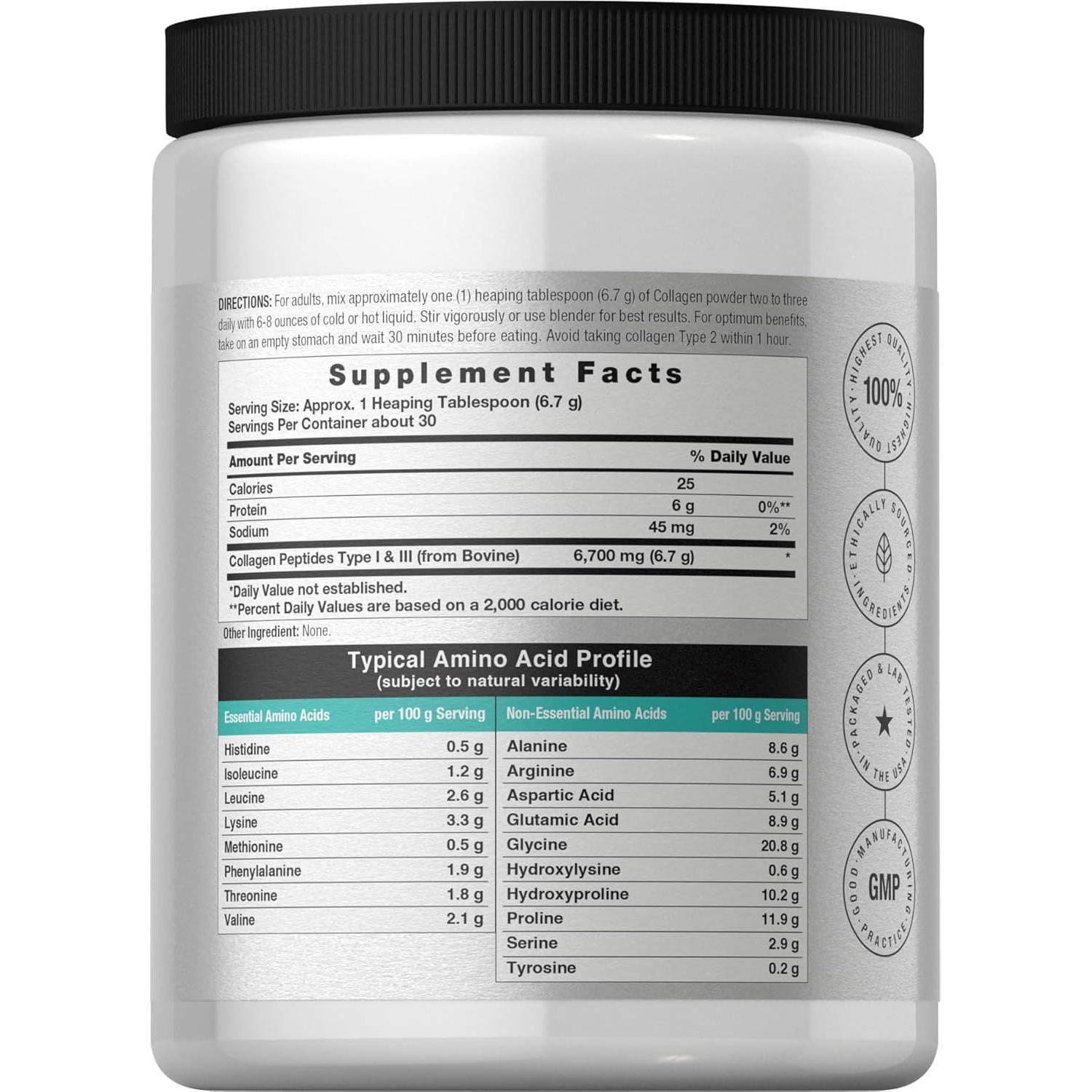 Polvo de Colágeno Horbaach 198g Tipo I y III Sin Sabor