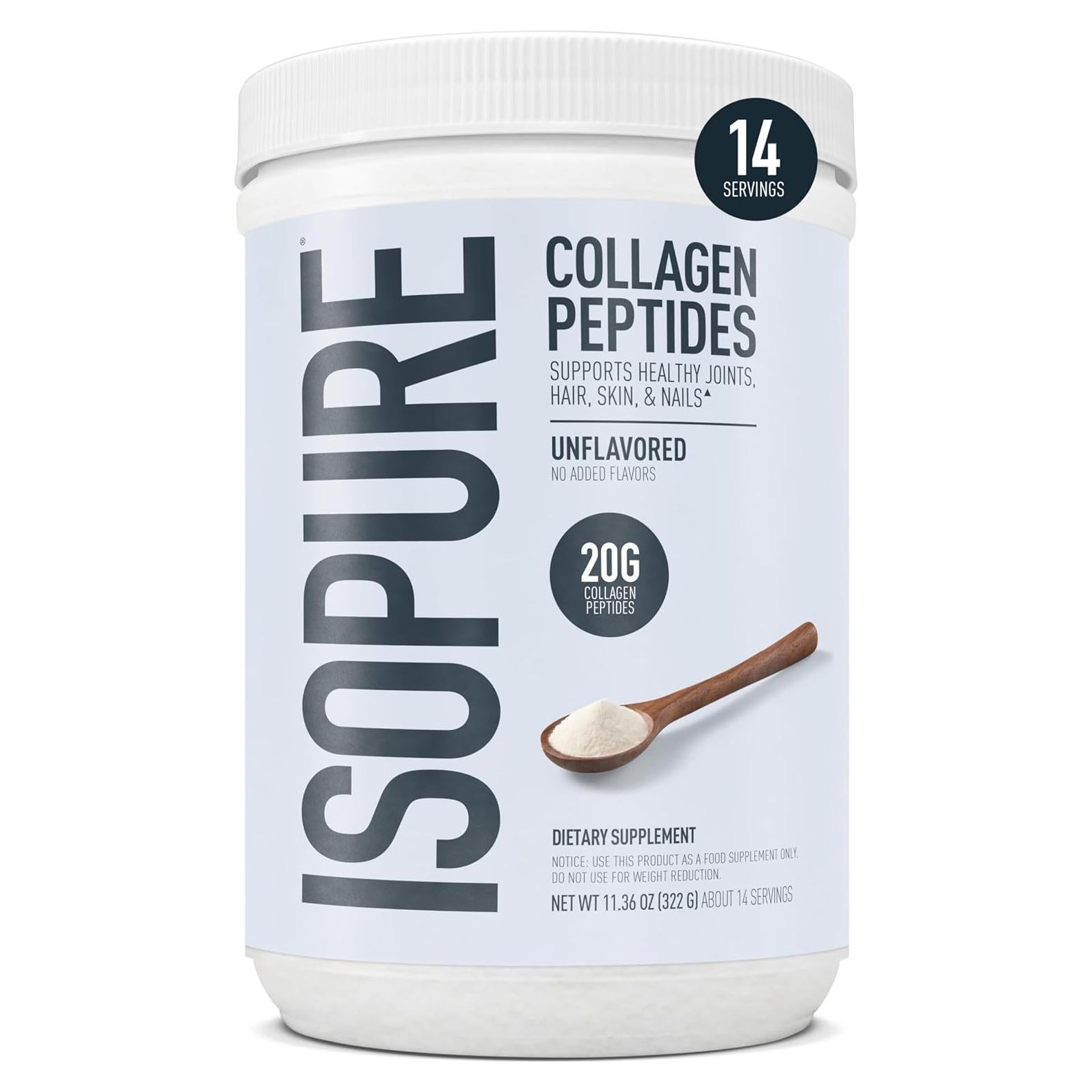 Isopure Colágeno Péptidos Polvo 322g Sin Sabor con Biotina