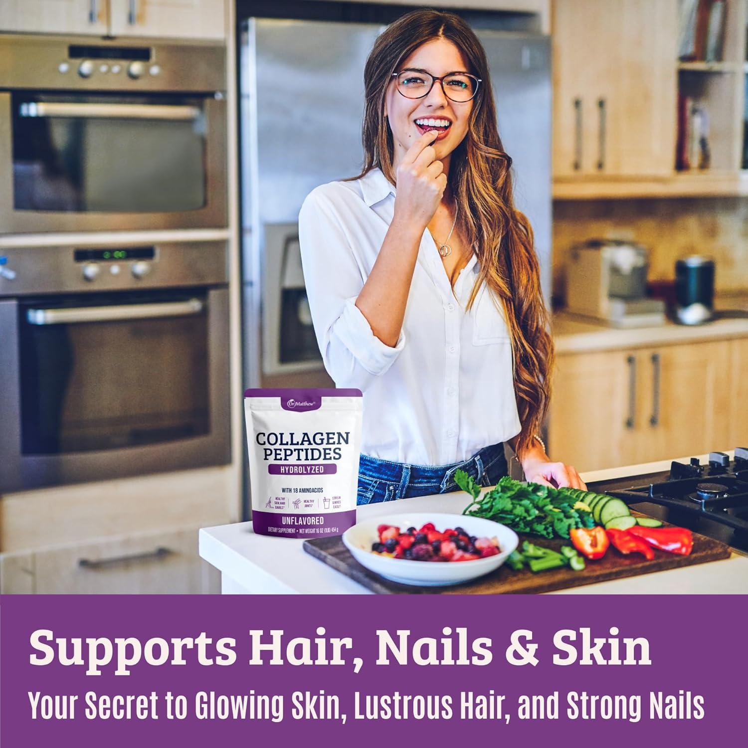 Colágeno Hidrolizado en Polvo Dr. Matthew 450g - Sin Sabor, Keto