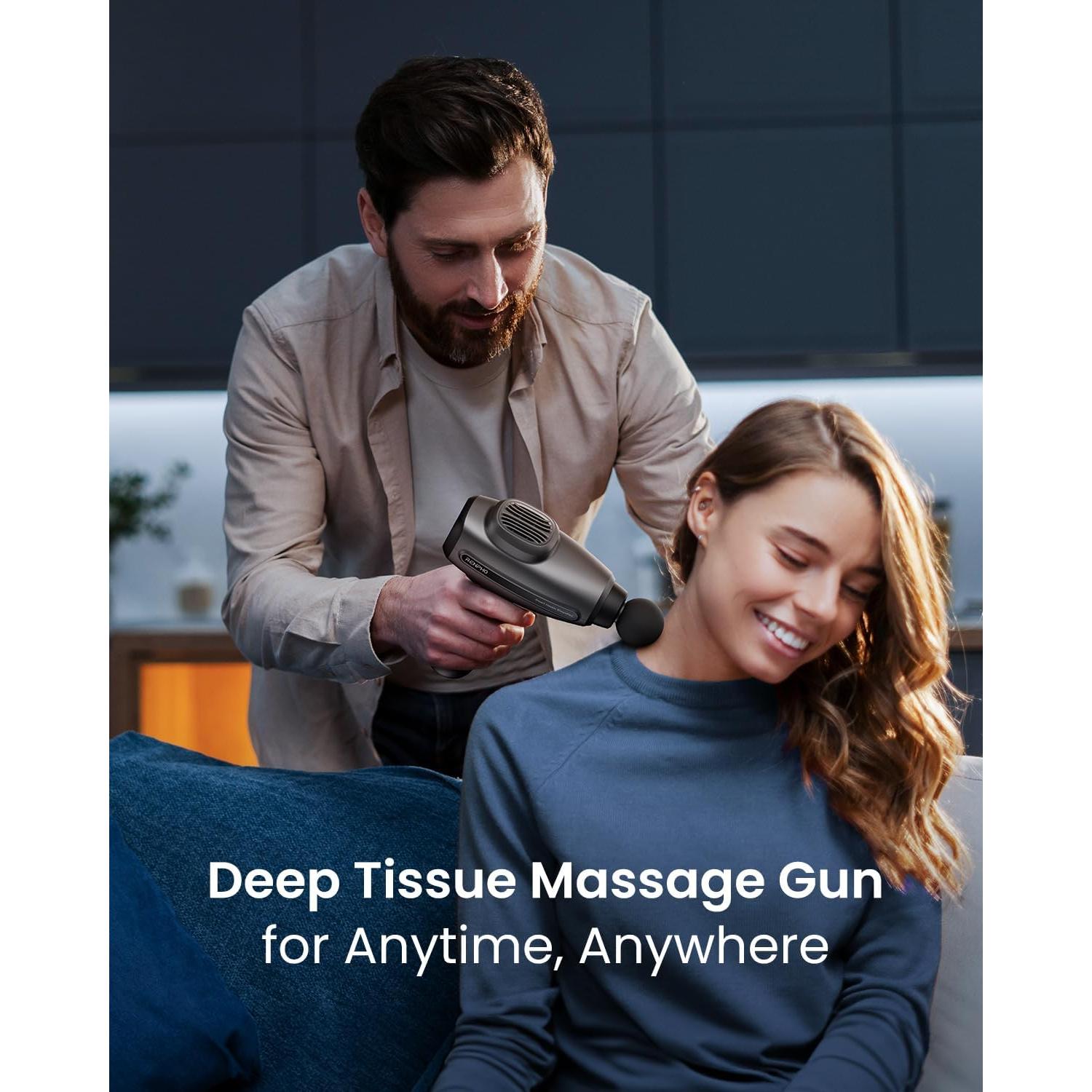 Pistola de Masaje RENPHO R-WMG01, 6 Cabezas, 15 Velocidades