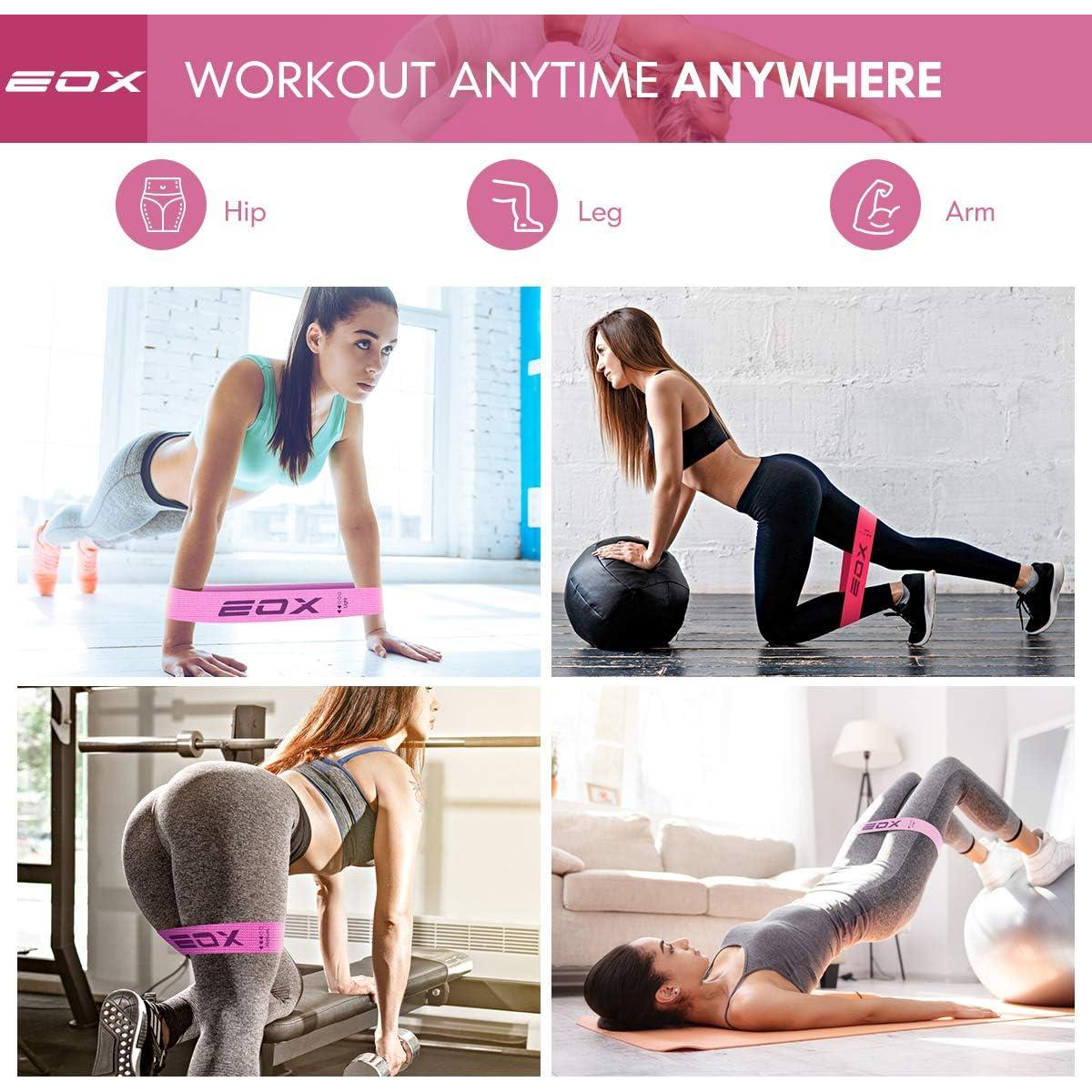 Bandas de Resistencia EOX para Piernas y Glúteos 5 Niveles Rosa