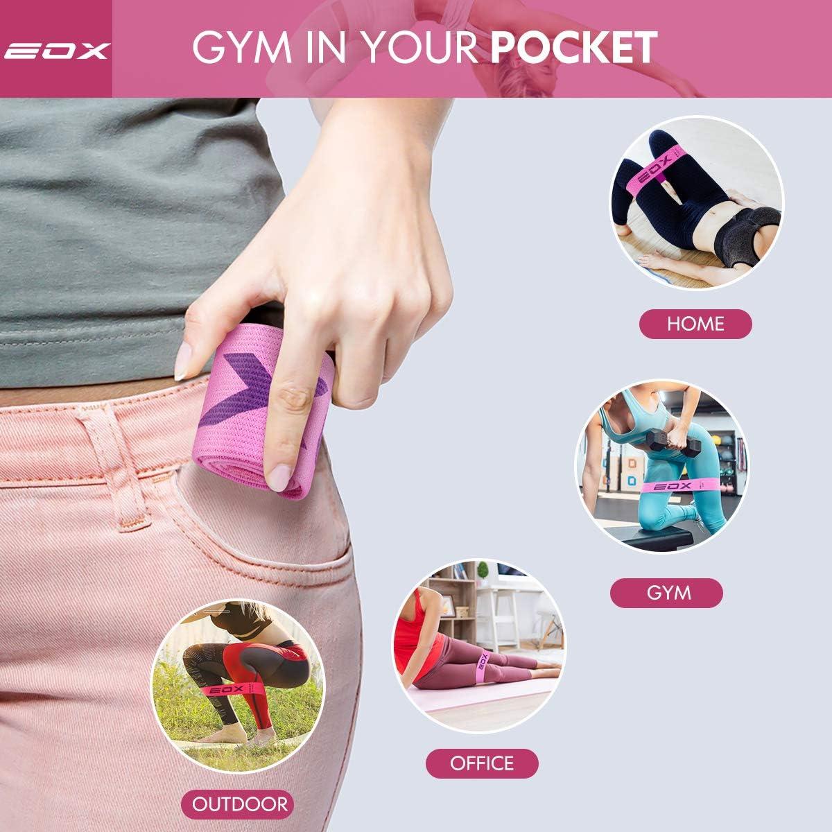 Bandas de Resistencia EOX para Piernas y Glúteos 5 Niveles Rosa