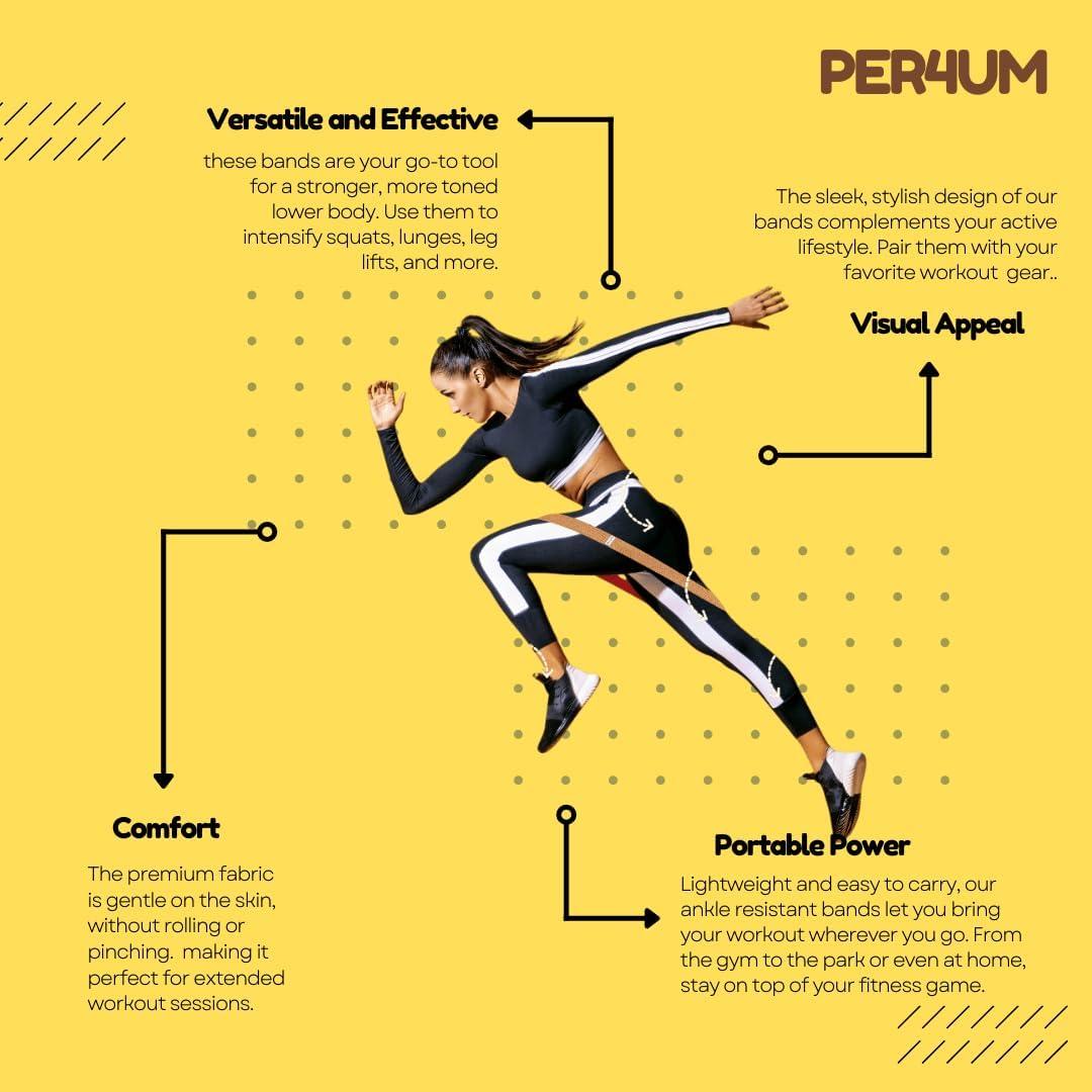 Bandas de Resistencia Per4um - 3 Niveles, Portátiles y Ligeras