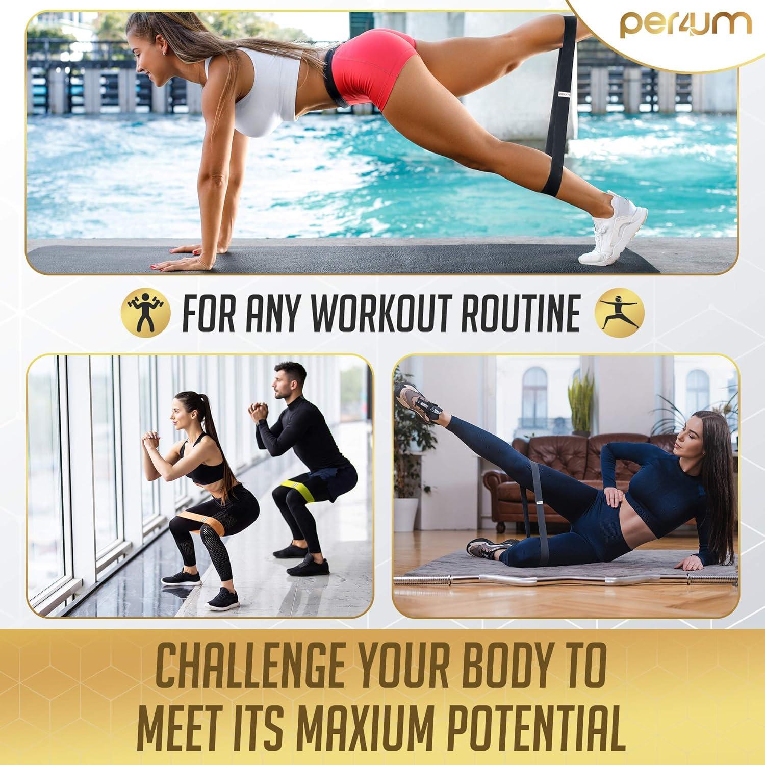 Bandas de Resistencia Per4um - 3 Niveles, Portátiles y Ligeras