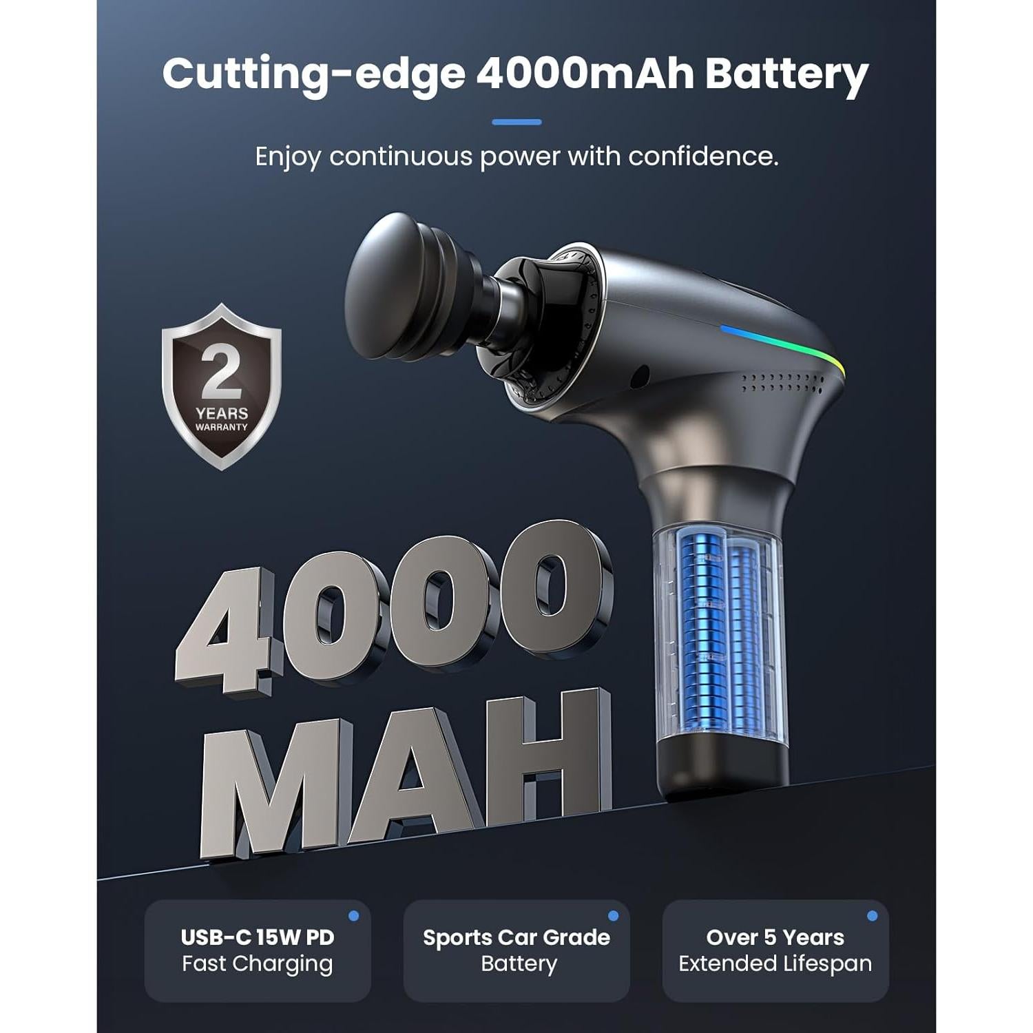 Pistola de Masaje BOB Y BRAD A2 Pro con Calor y Frío